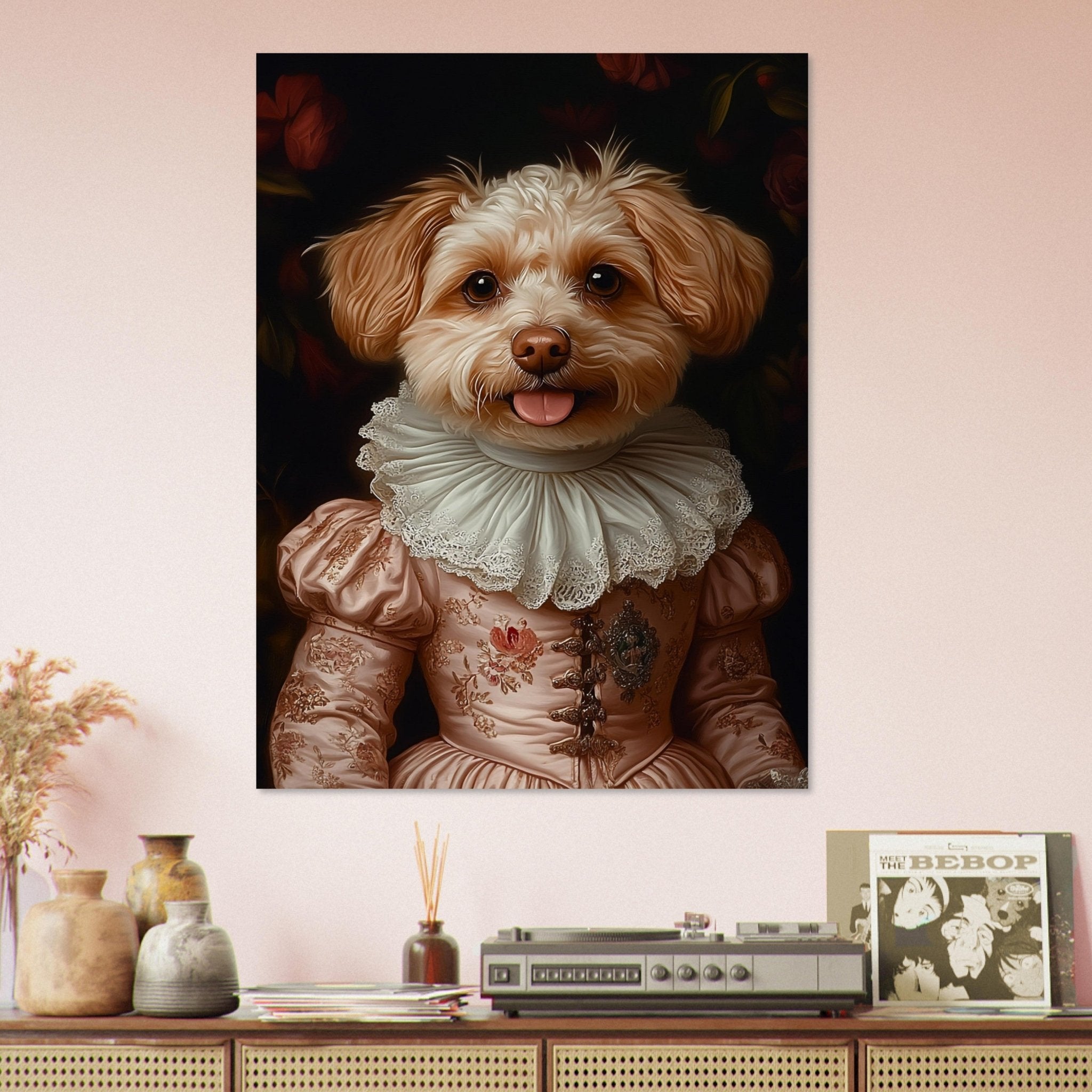 Medieval Pet Poster Print, Princess Cat / Dog Custom Portrait From Photo - WallArtPrints4U