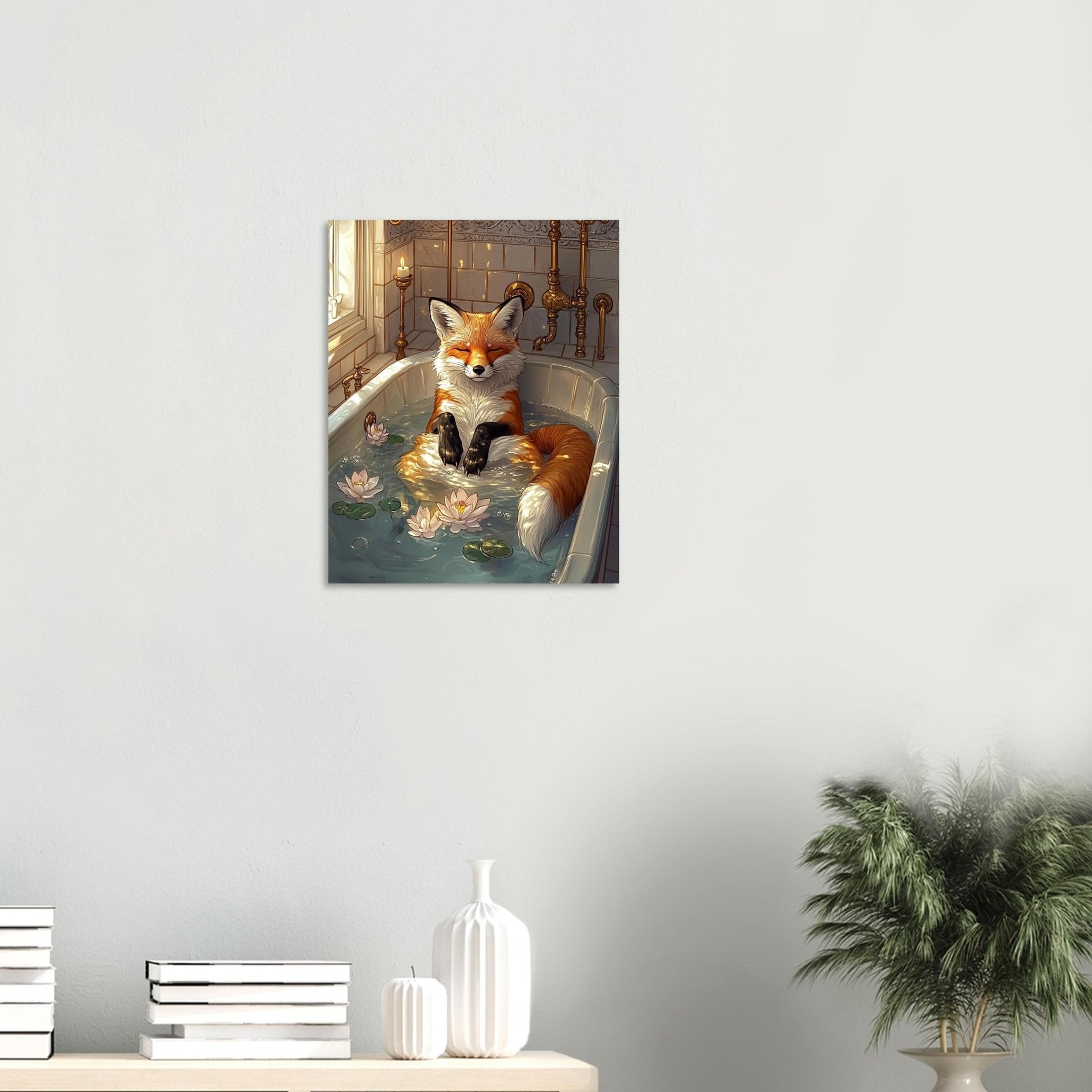Mindful Fox Poster In Vintage Bathtub Meditating Feminist Maximalist Poster Wall Art Eclectic Bathroom Decor Trendy Fox Gift 5 - WallArtPrints4U
