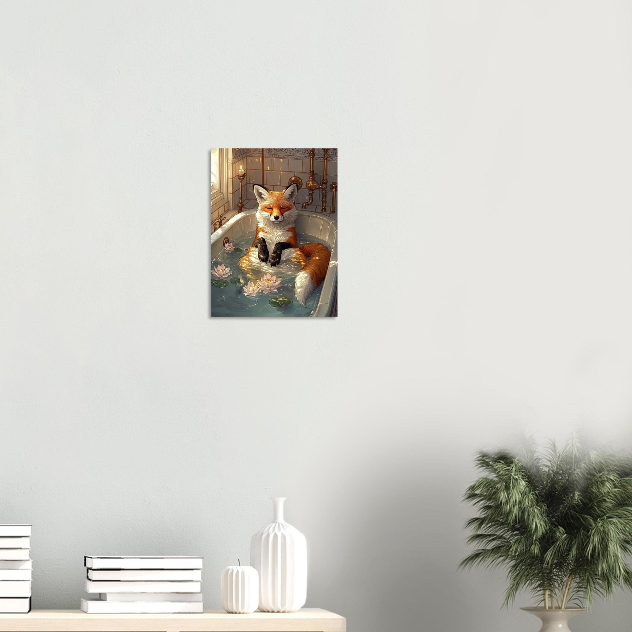 Mindful Fox Poster In Vintage Bathtub Meditating Feminist Maximalist Poster Wall Art Eclectic Bathroom Decor Trendy Fox Gift 5 - WallArtPrints4U