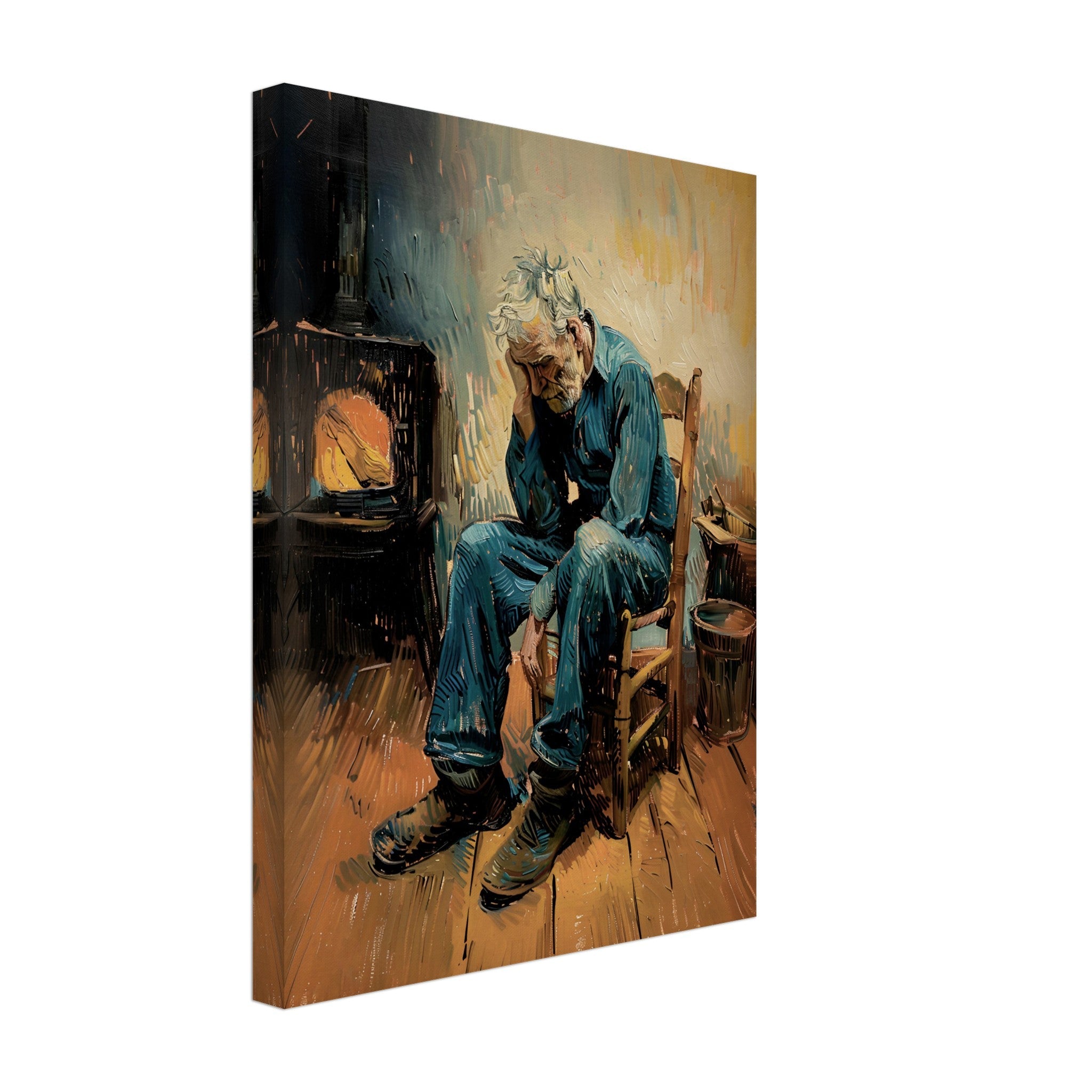 Modern Version Of Van Gogh's At Eternity's Gate, Sorrowing Old Man Canvas Print - WallArtPrints4U