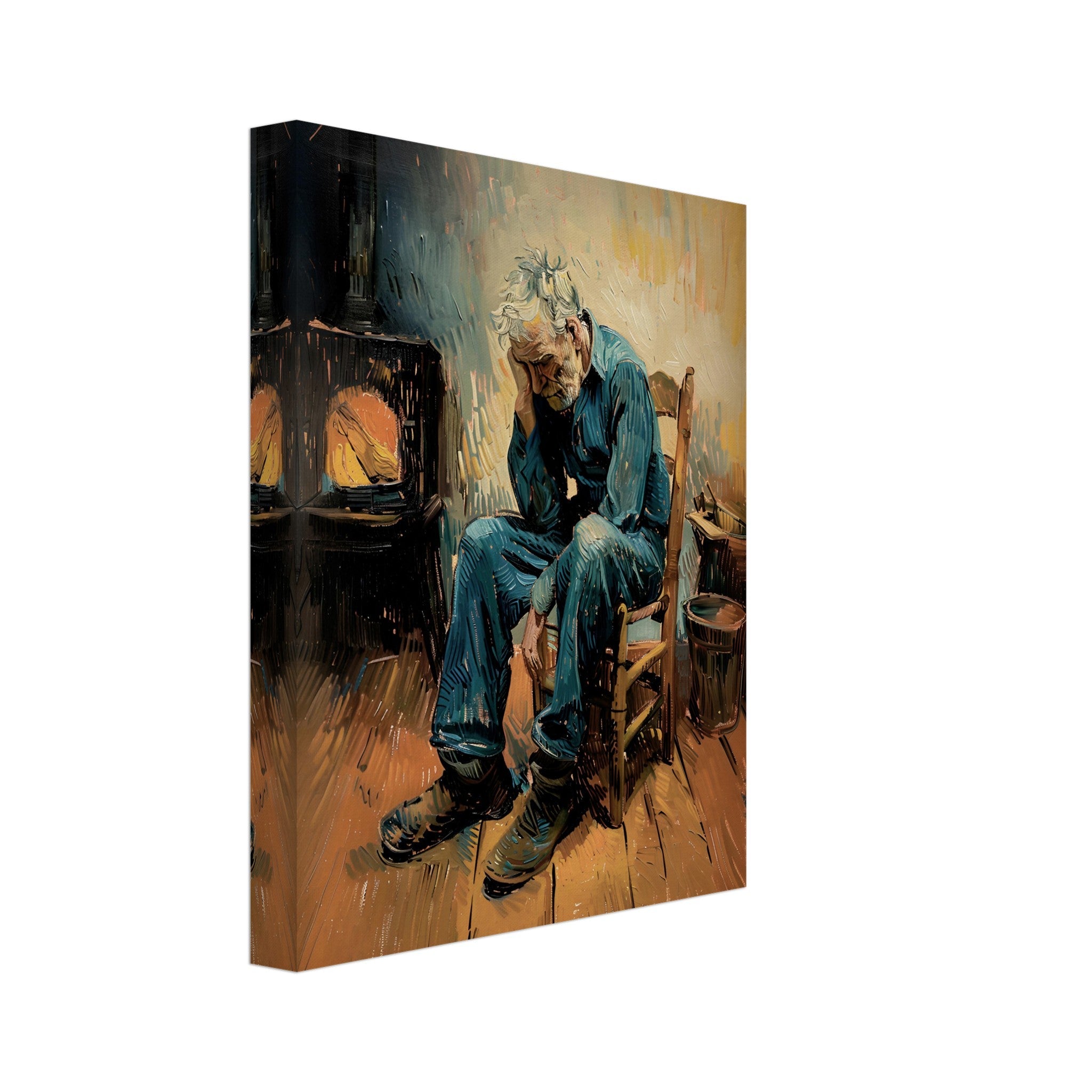 Modern Version Of Van Gogh's At Eternity's Gate, Sorrowing Old Man Canvas Print - WallArtPrints4U