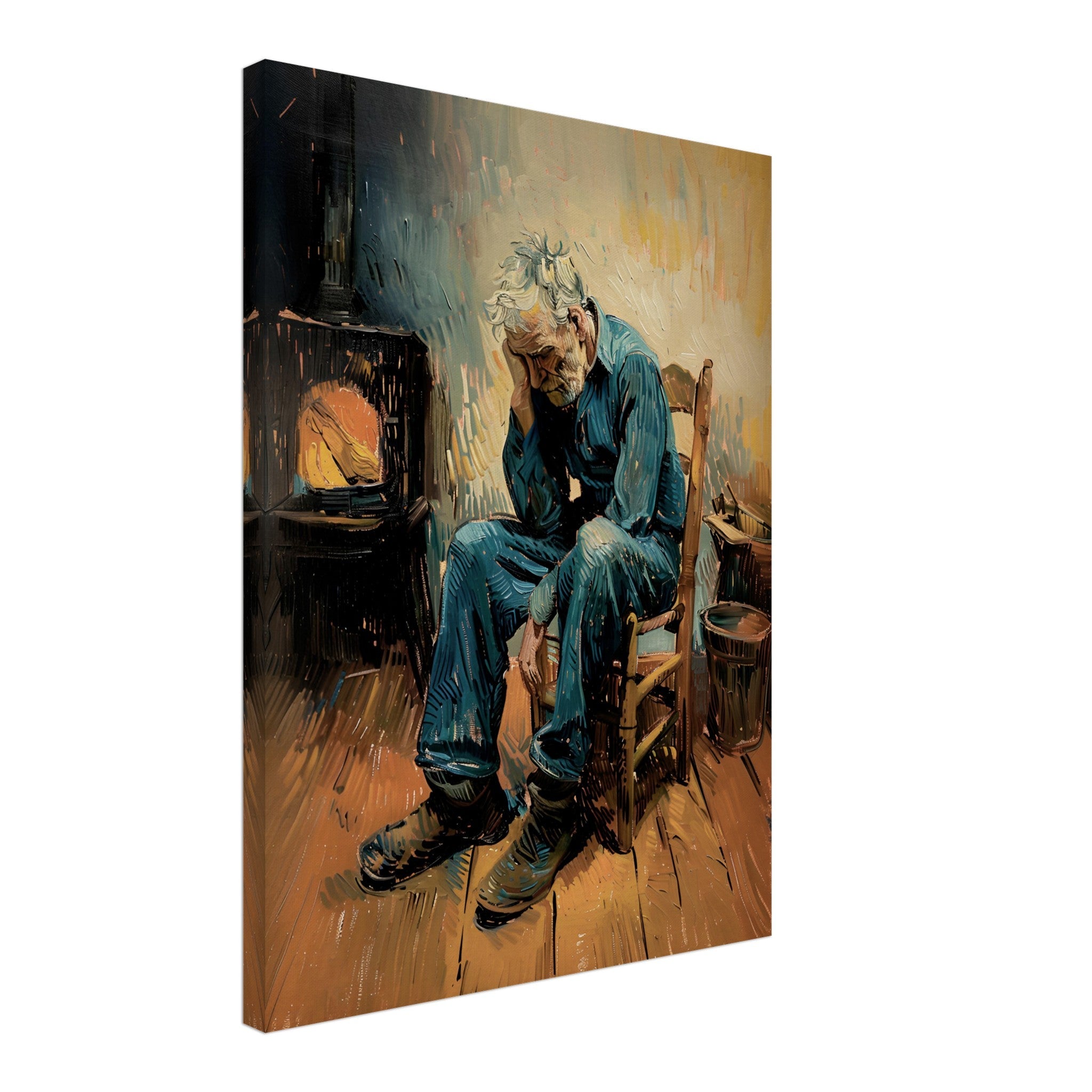 Modern Version Of Van Gogh's At Eternity's Gate, Sorrowing Old Man Canvas Print - WallArtPrints4U