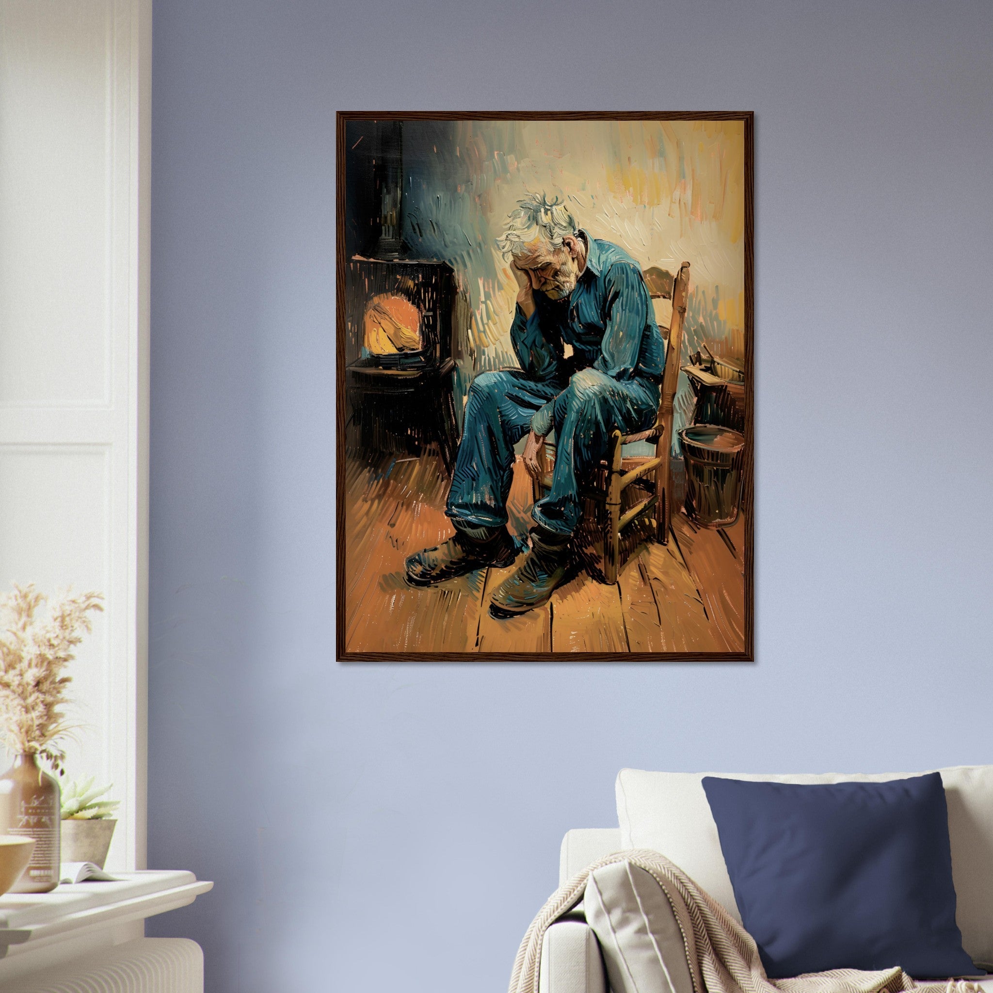 Modern Version Of Van Gogh's At Eternity's Gate, Sorrowing Old Man Poster Print - WallArtPrints4U