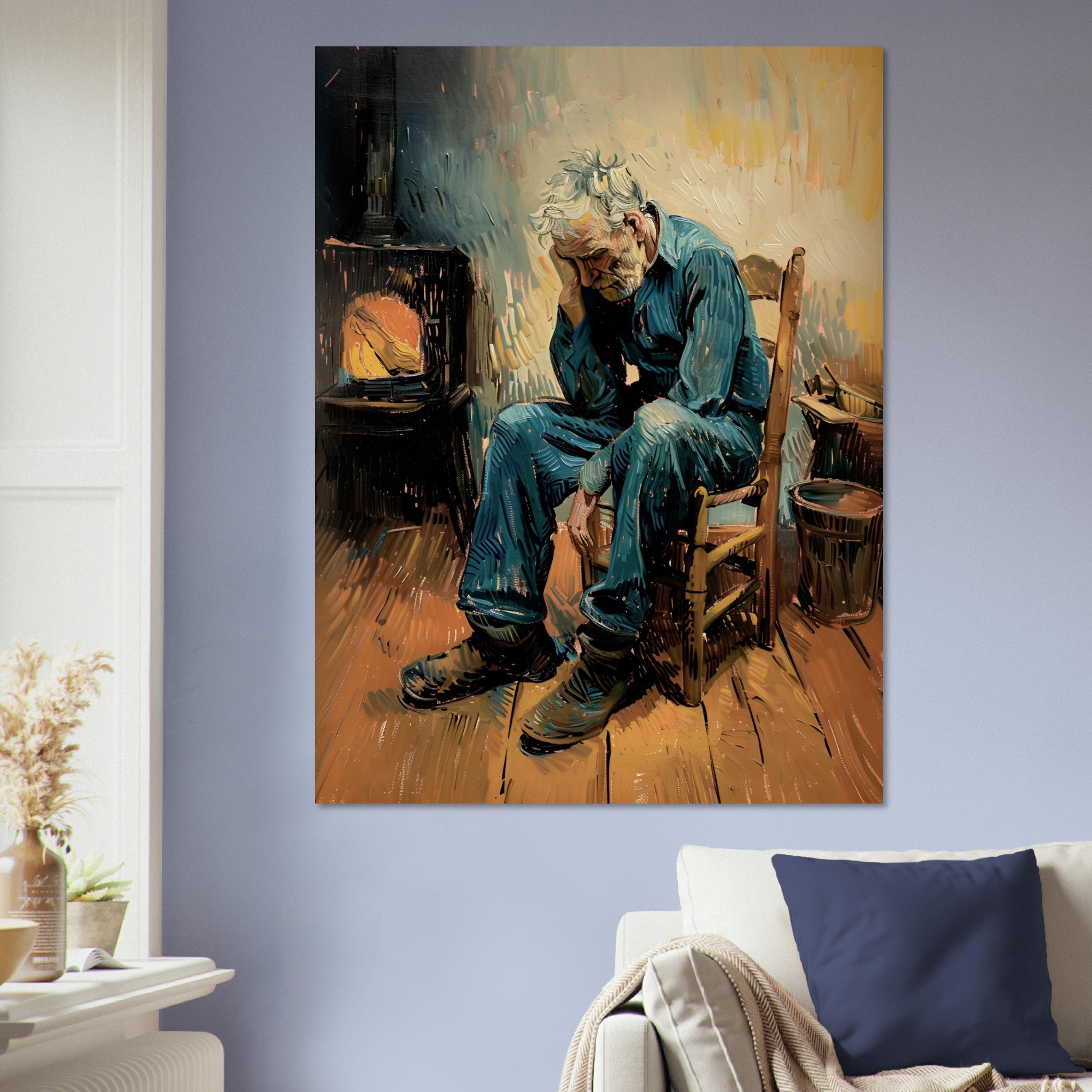 Modern Version Of Van Gogh's At Eternity's Gate, Sorrowing Old Man Poster Print - WallArtPrints4U