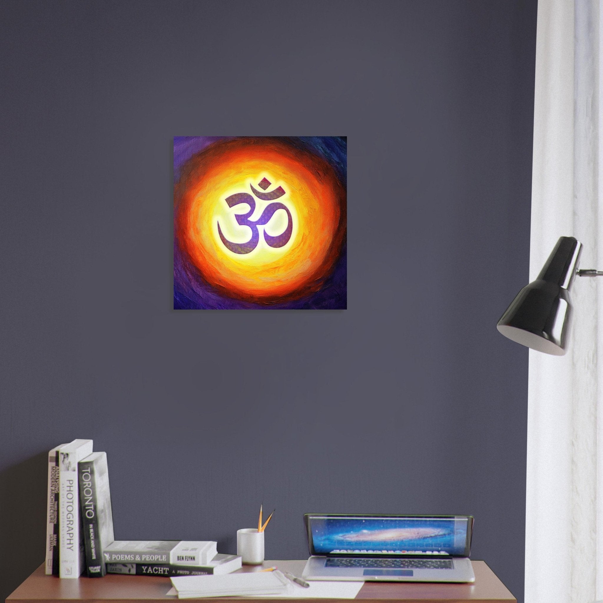 Om Symbol Spiritual Poster Yoga Wall Art Chakra Energy Vibrant Meditation Print - WallArtPrints4U