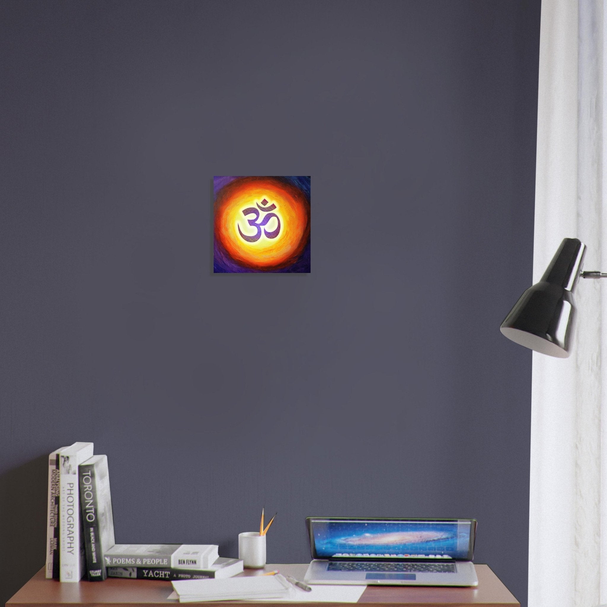 Om Symbol Spiritual Poster Yoga Wall Art Chakra Energy Vibrant Meditation Print - WallArtPrints4U