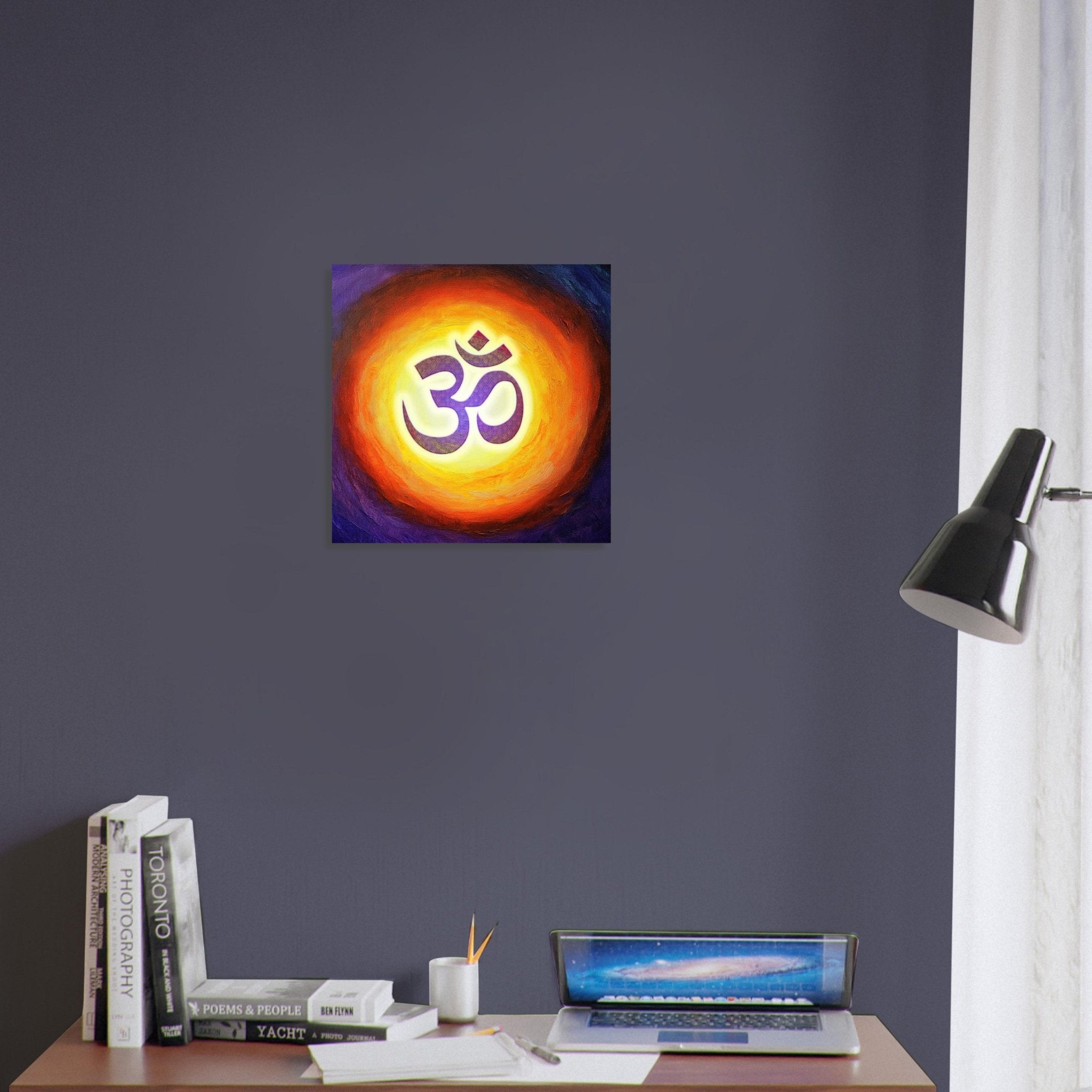 Om Symbol Spiritual Poster Yoga Wall Art Chakra Energy Vibrant Meditation Print - WallArtPrints4U