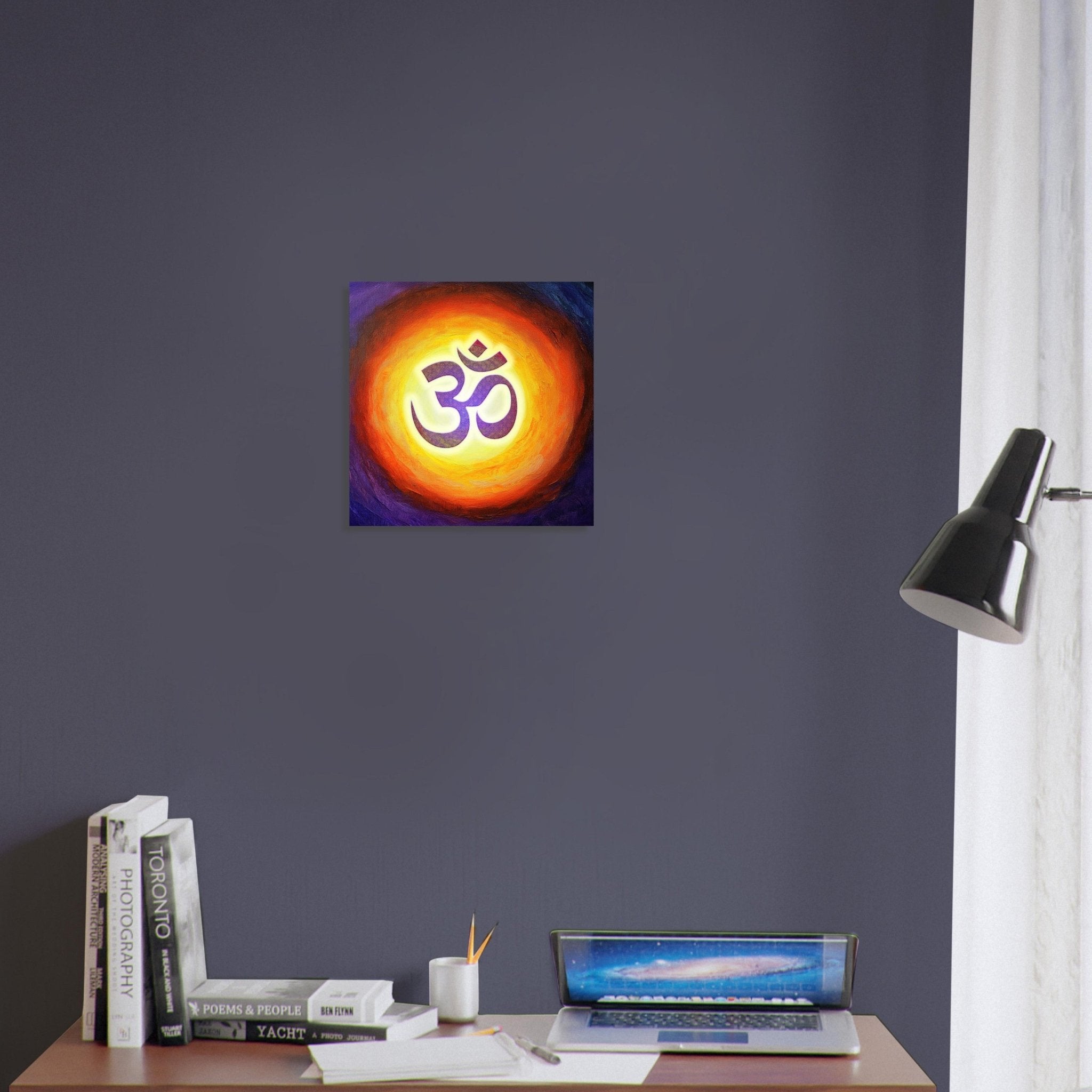 Om Symbol Spiritual Poster Yoga Wall Art Chakra Energy Vibrant Meditation Print - WallArtPrints4U