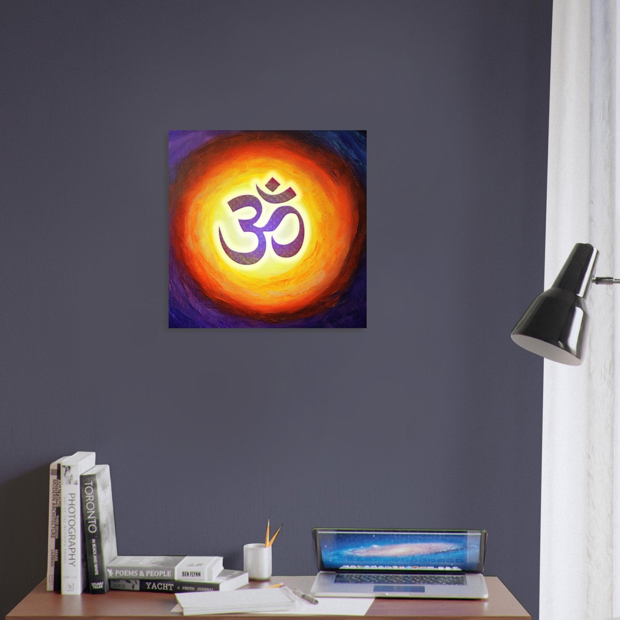 Om Symbol Spiritual Poster Yoga Wall Art Chakra Energy Vibrant Meditation Print - WallArtPrints4U