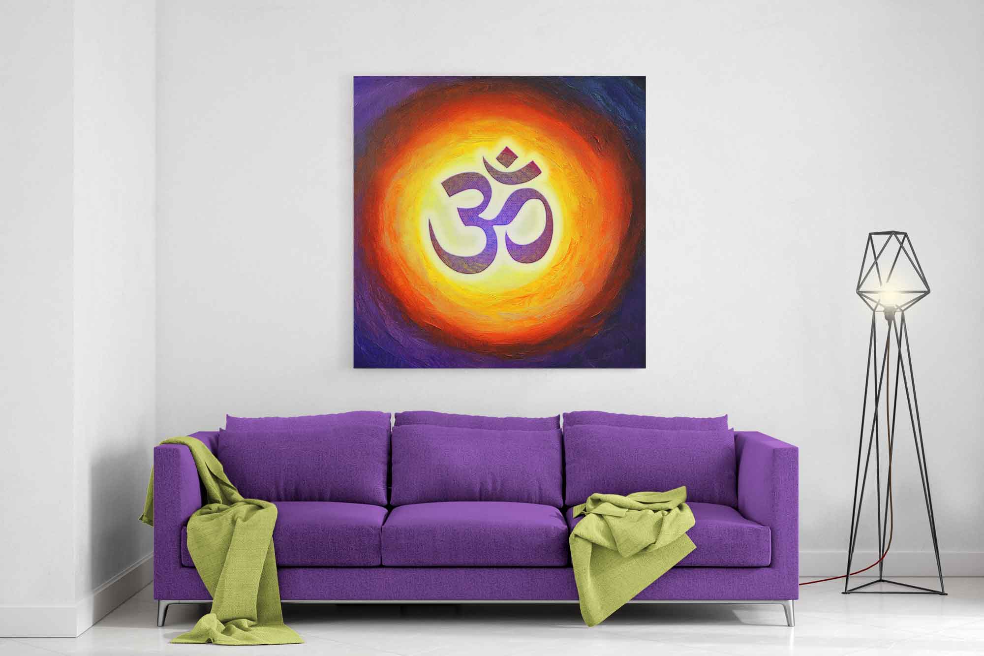 Om Symbol Yoga Canvas Print Spiritual Wall Art Meditation Decor - WallArtPrints4U