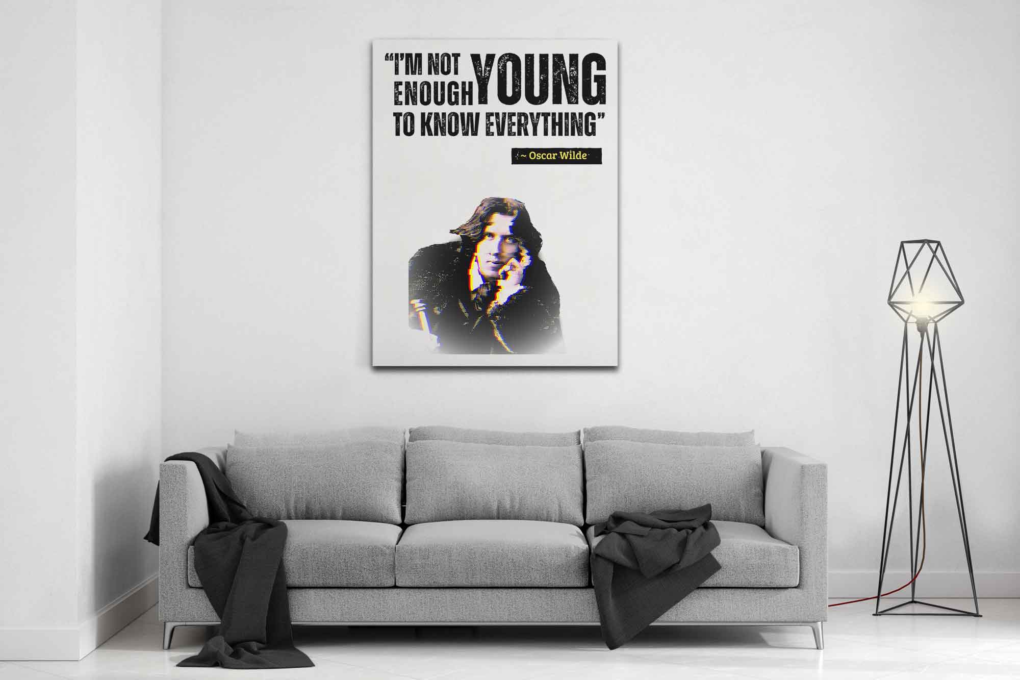 Oscar Wilde Canvas Print - Witty Vintage Quote in Grunge Style - Unique Literary Wall Decor - WallArtPrints4U