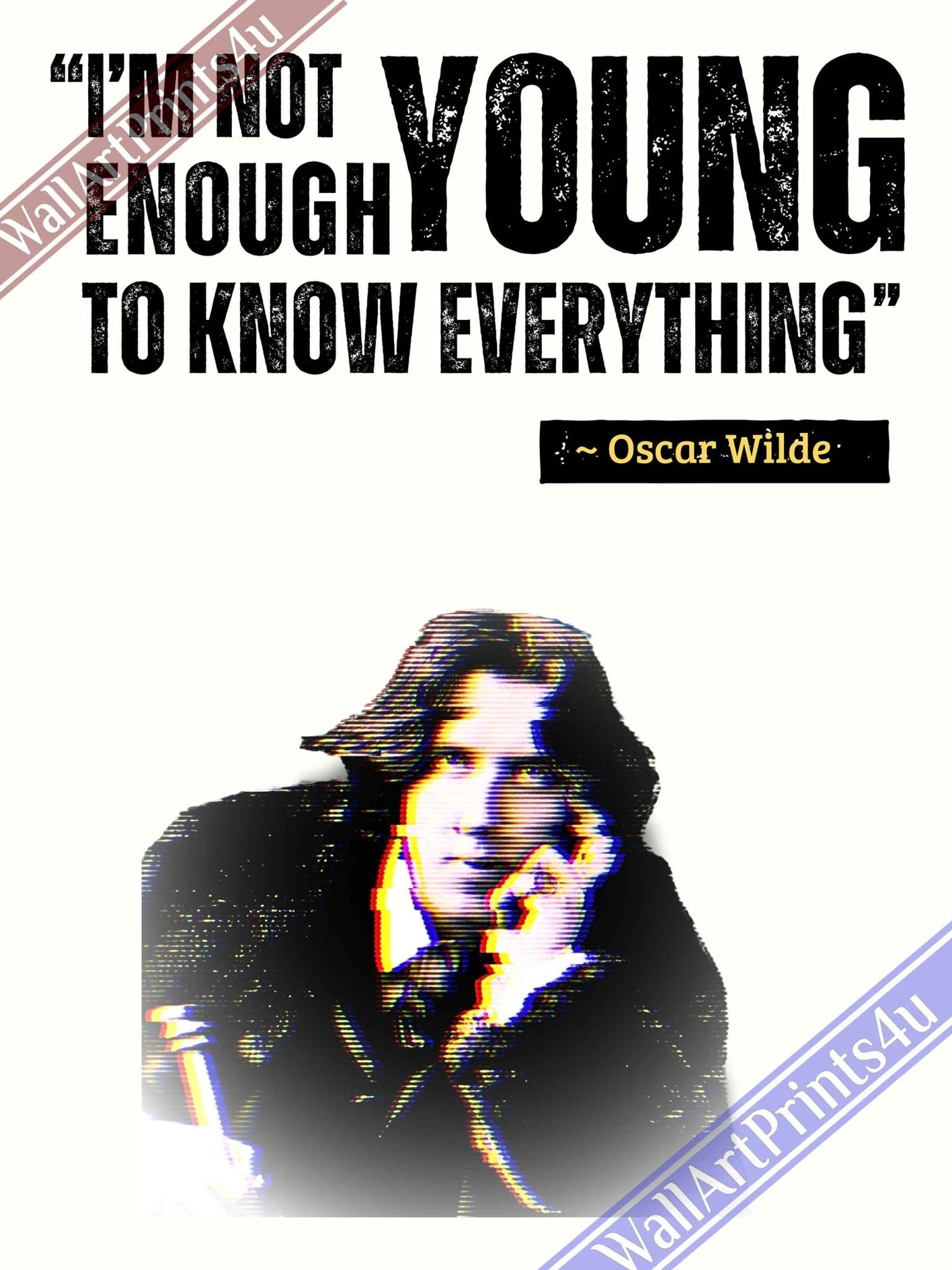 Oscar Wilde Framed Print - Classic Black and White Quote in Grunge Style for Home or Office Decor - WallArtPrints4U