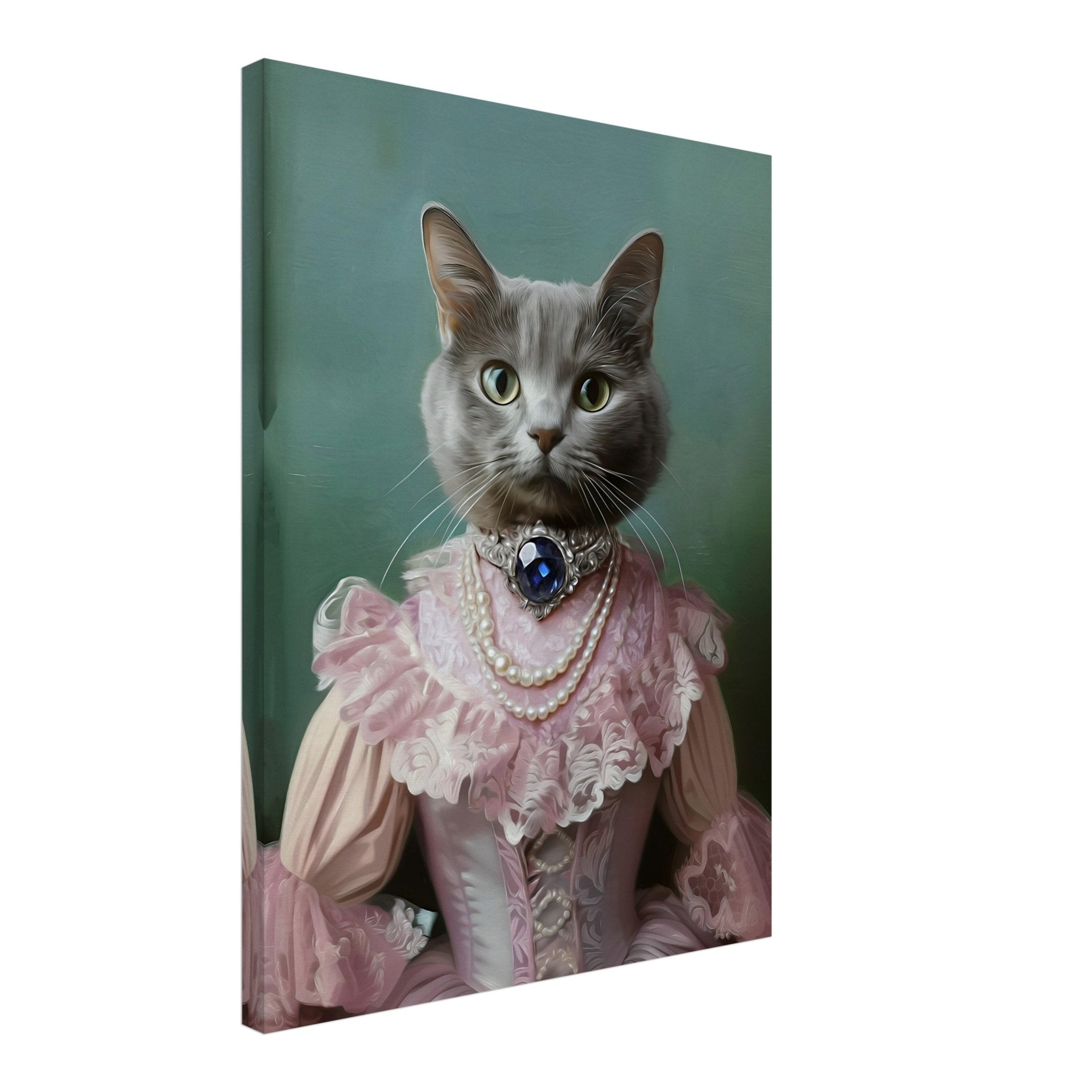 Princess Pet Portrait Canvas, Custom Cat / Dog Painting, Canvas Portrait From Photo - WallArtPrints4U