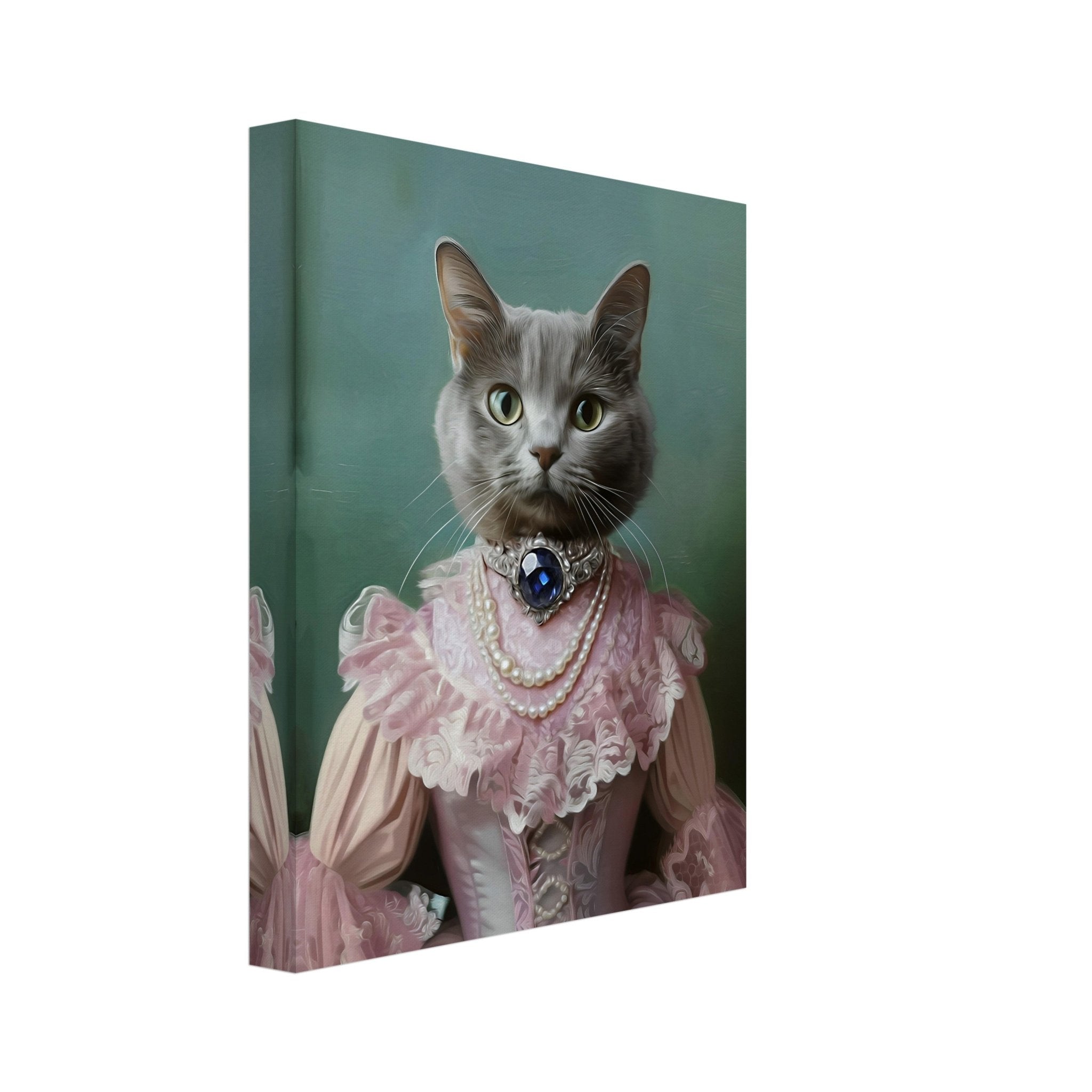 Princess Pet Portrait Canvas, Custom Cat / Dog Painting, Canvas Portrait From Photo - WallArtPrints4U