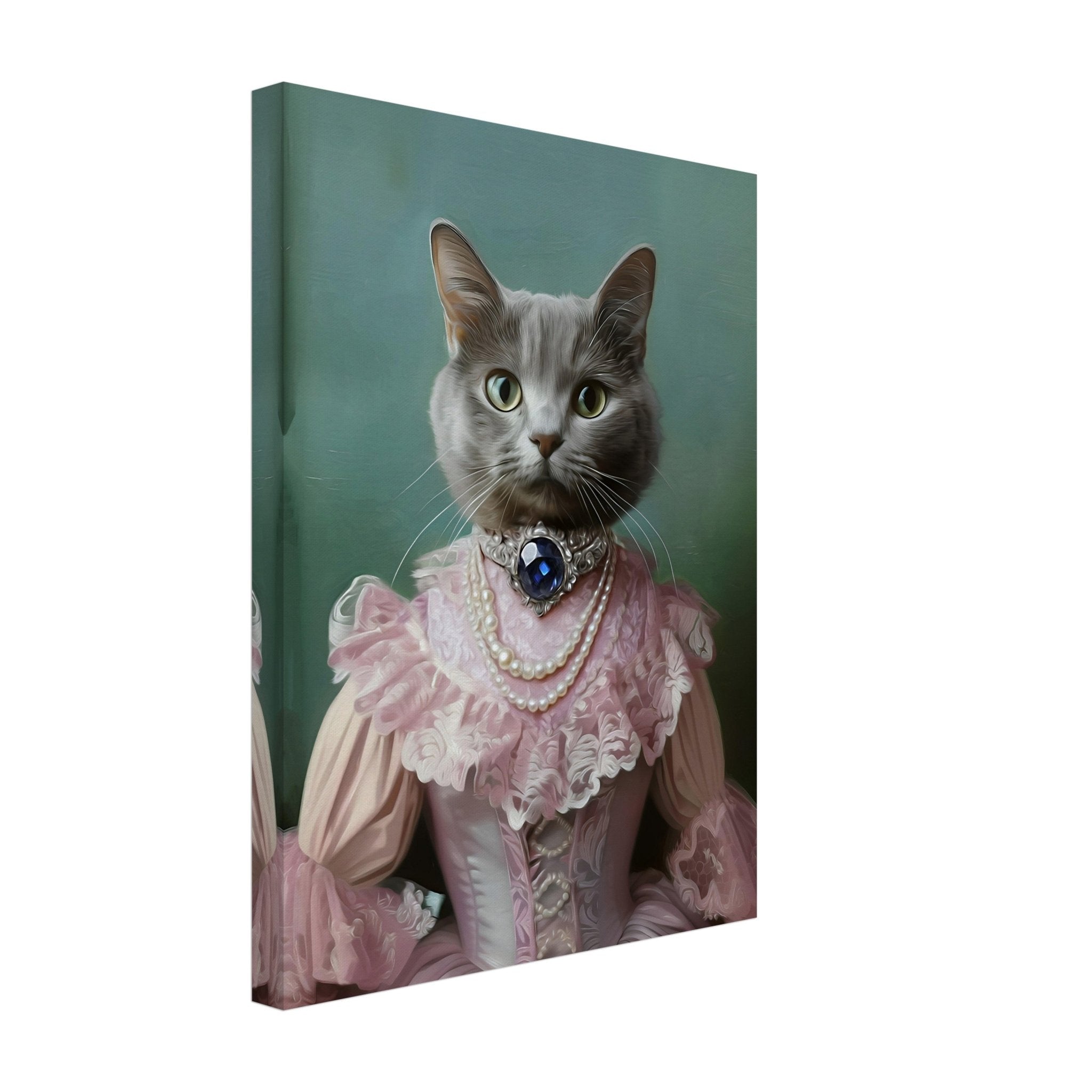 Princess Pet Portrait Canvas, Custom Cat / Dog Painting, Canvas Portrait From Photo - WallArtPrints4U