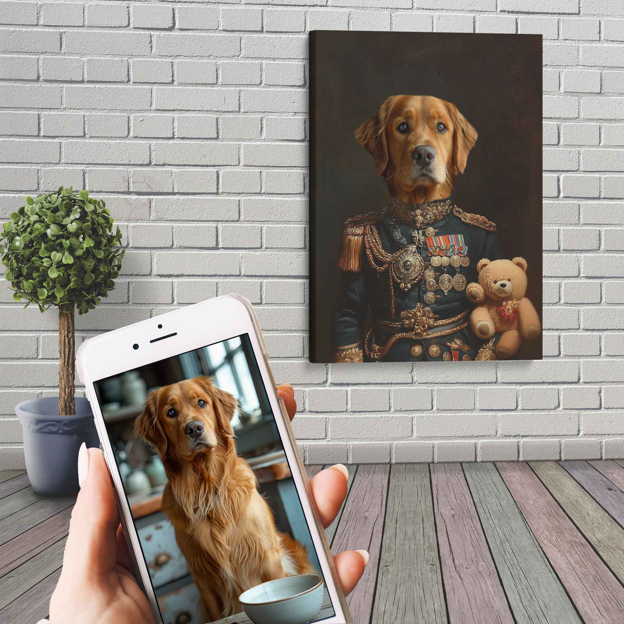 Renaissance Pet Portrait Canvas, Custom Dog Painting, Dog Portrait From Photo - WallArtPrints4U