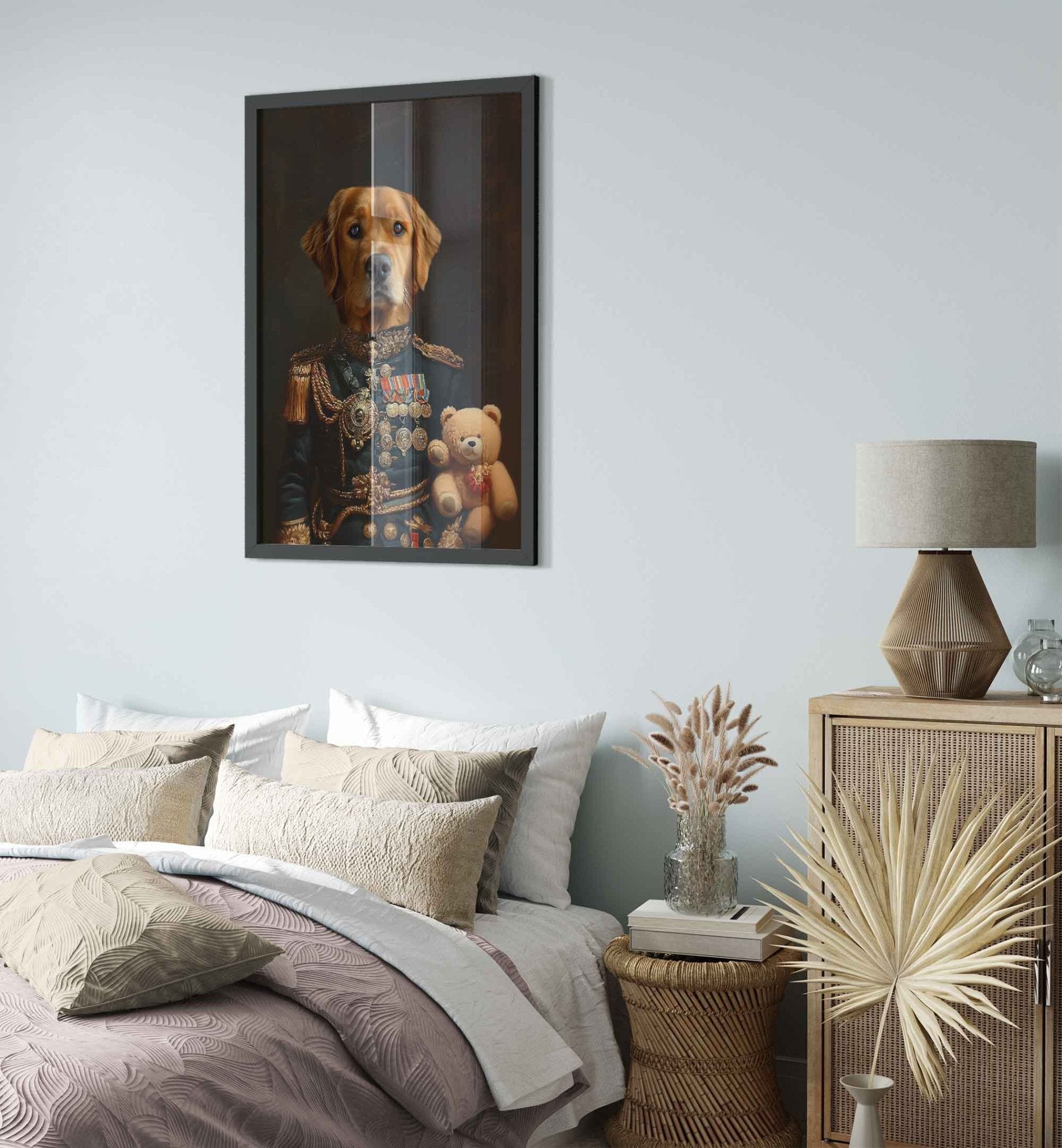 Renaissance Pet Portrait Framed Custom Print, Dog Portrait From Photo - WallArtPrints4U