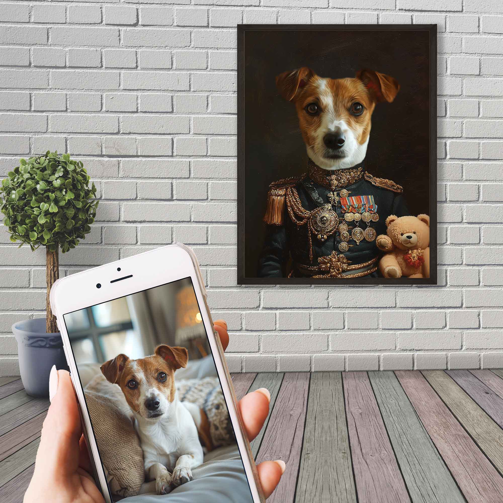 Renaissance Pet Portrait Framed Custom Print, Dog Portrait From Photo - WallArtPrints4U