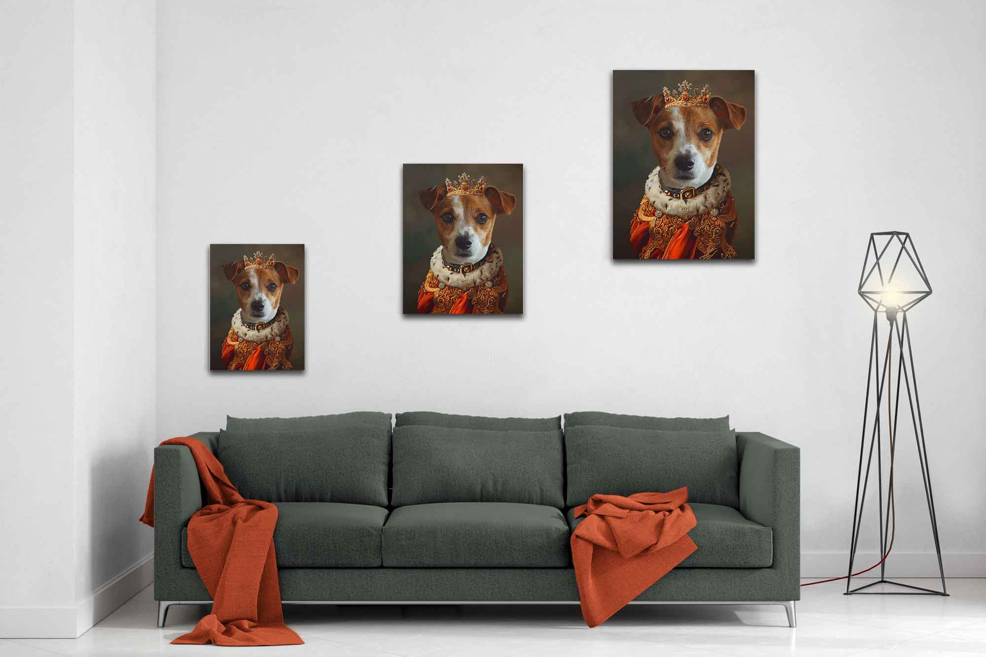 Royal Pet Portrait Canvas Custom Print, Dog Portrait From Photo - WallArtPrints4U