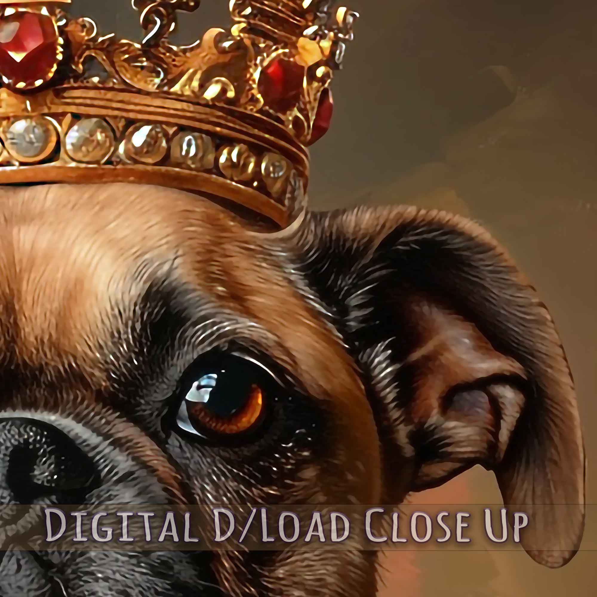 Royal Pet Portrait Custom Print. Dog Portrait From Photo Printable Digital Download. - WallArtPrints4U