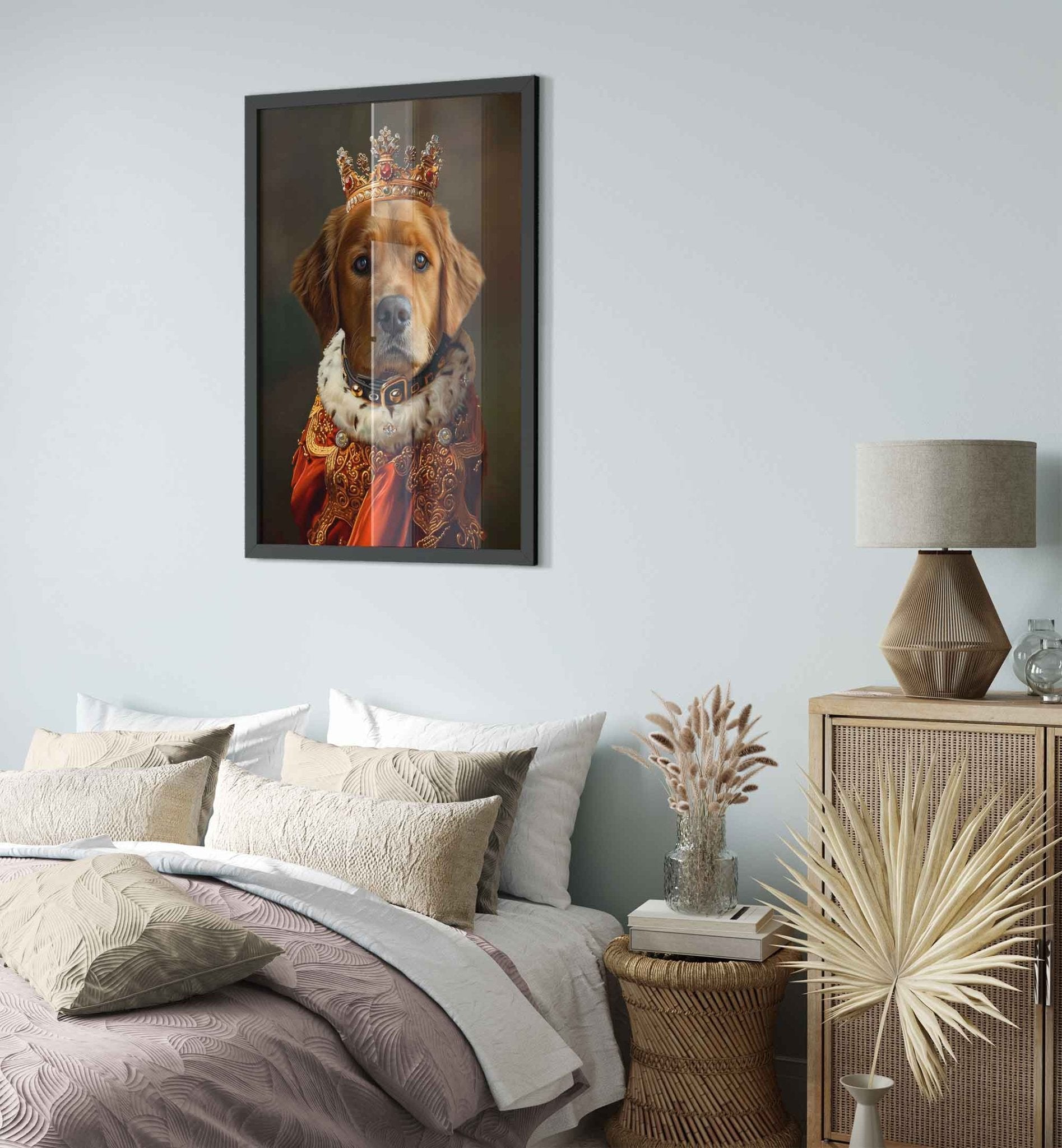 Royal Pet Portrait Custom Print. Dog Portrait From Photo Printable Digital Download. - WallArtPrints4U