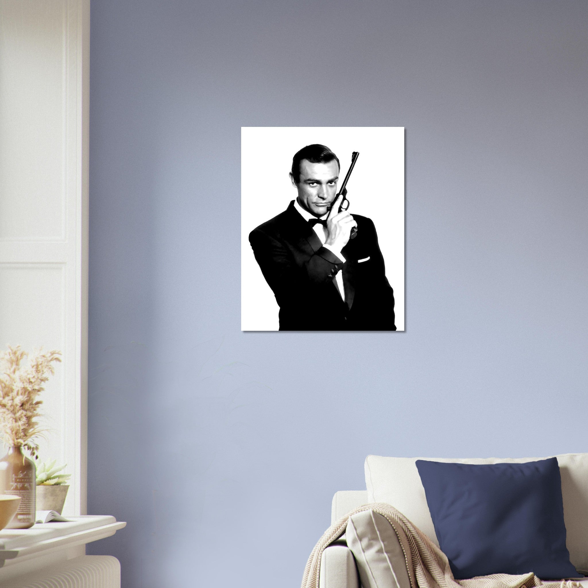 Sean Connery Poster, James Bond With Gun Poster, Vintage Photo Portrait - Sean Connery Print - WallArtPrints4U