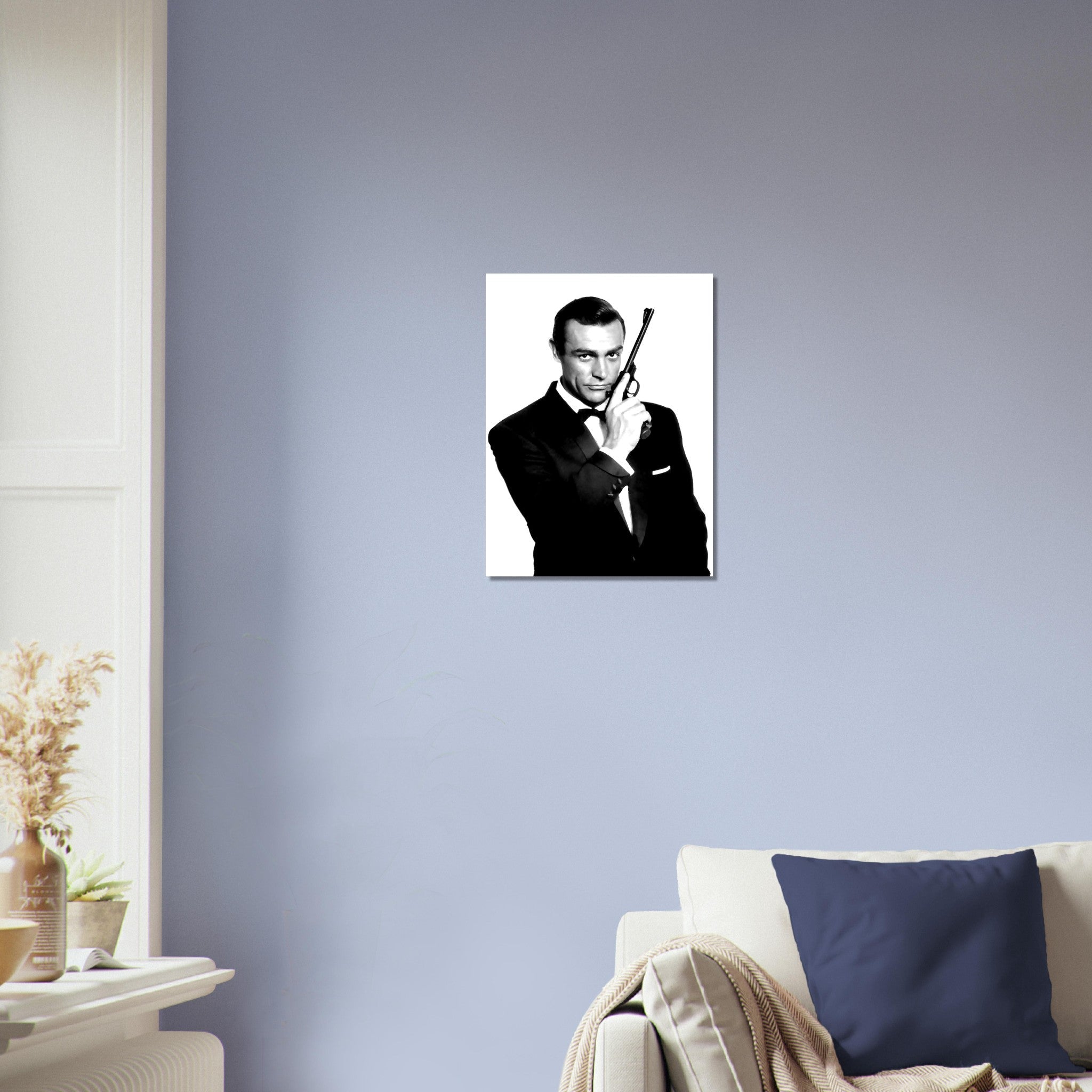 Sean Connery Poster, James Bond With Gun Poster, Vintage Photo Portrait - Sean Connery Print - WallArtPrints4U