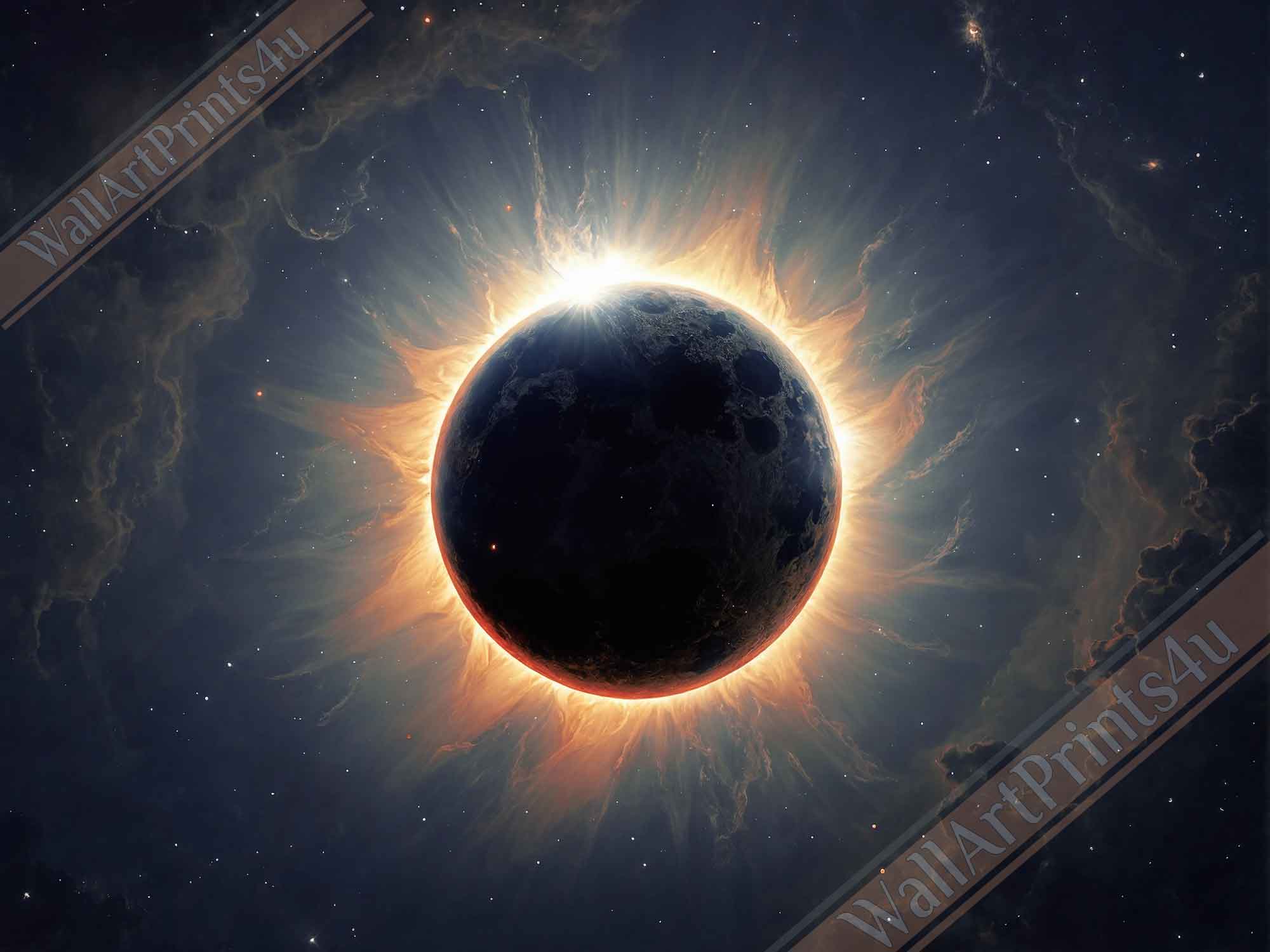 Solar Eclipse Poster Print Artists Impression - WallArtPrints4U