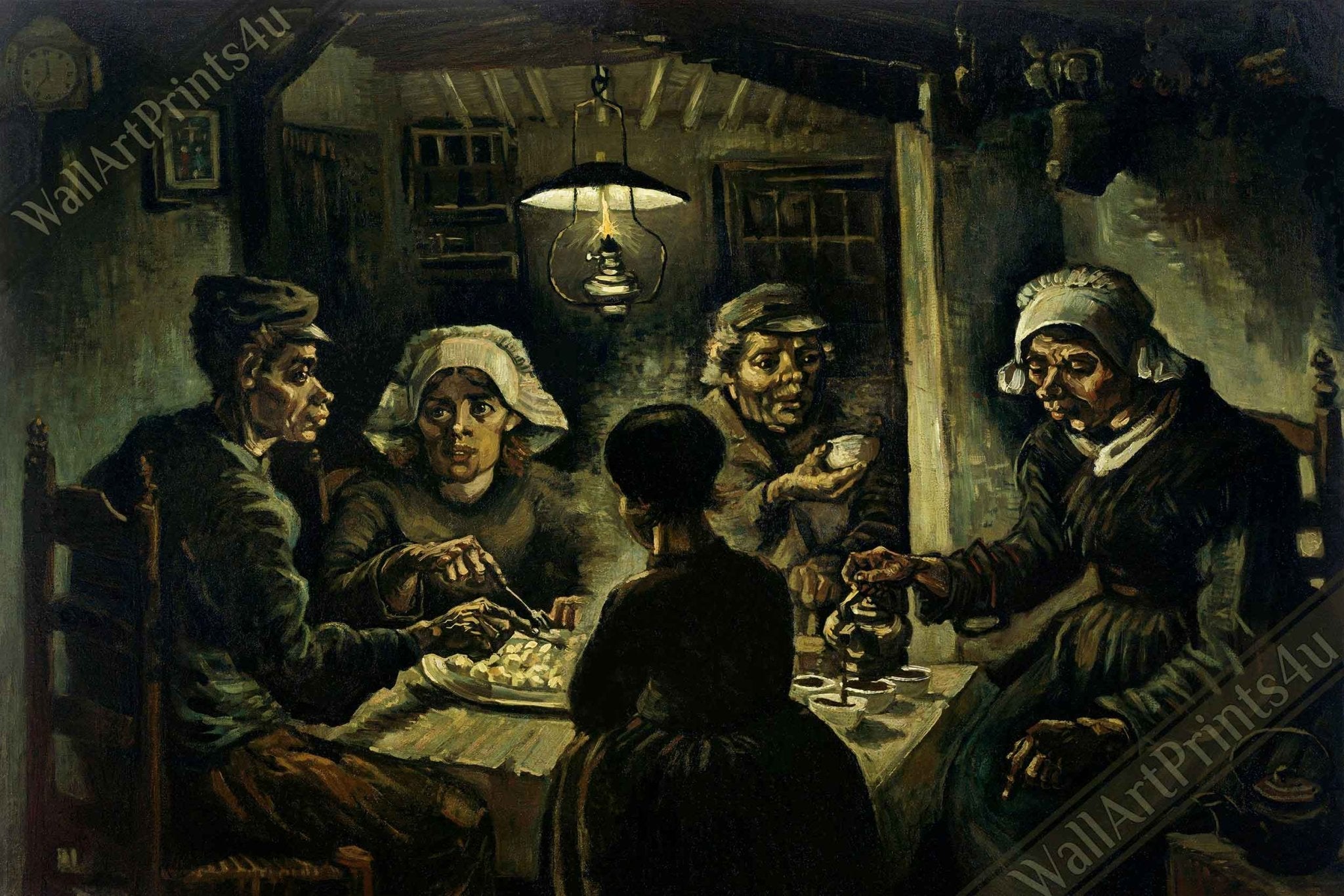 The Potato Eaters, Vincent Van Gogh Canvas Print Classic Masterpiece Wall Art - WallArtPrints4U