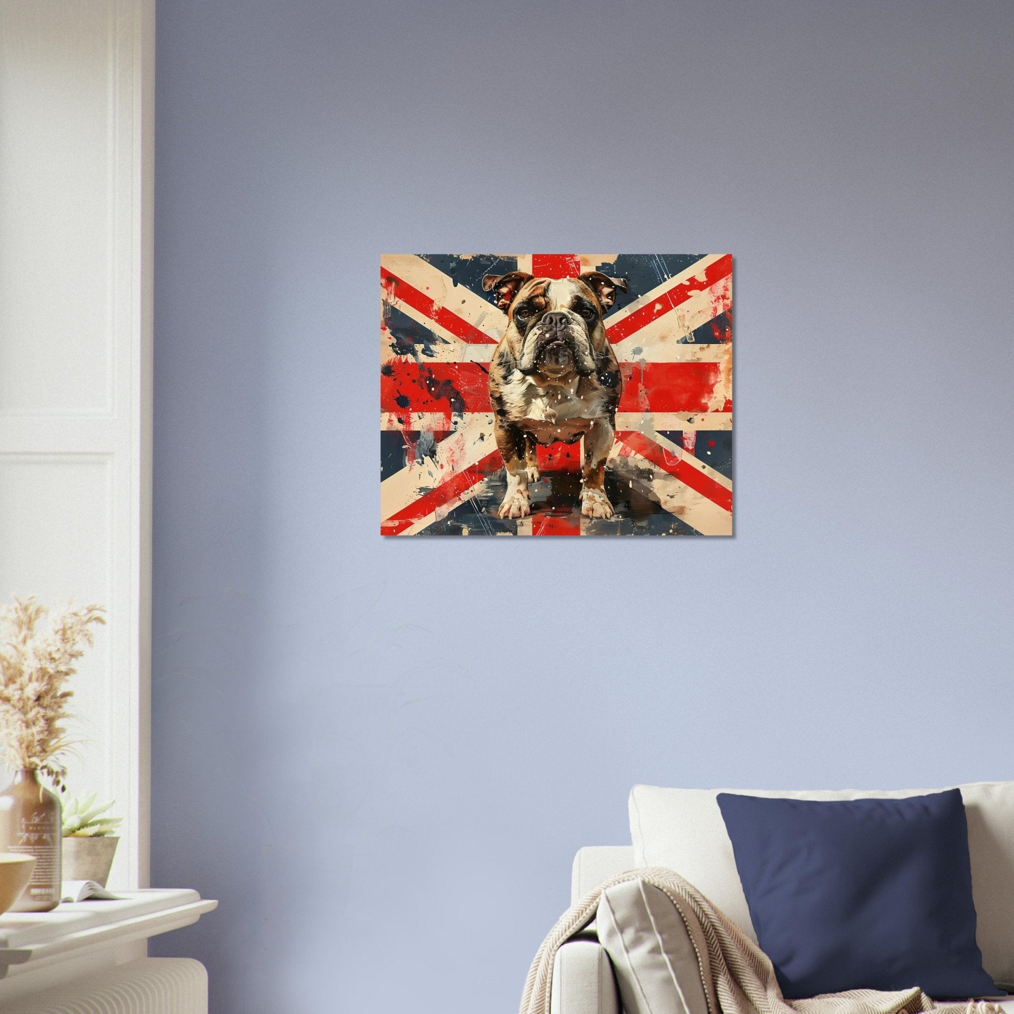 Union Jack Poster, Bulldog British Flag Poster Print, UK Flag Wall Art - WallArtPrints4U