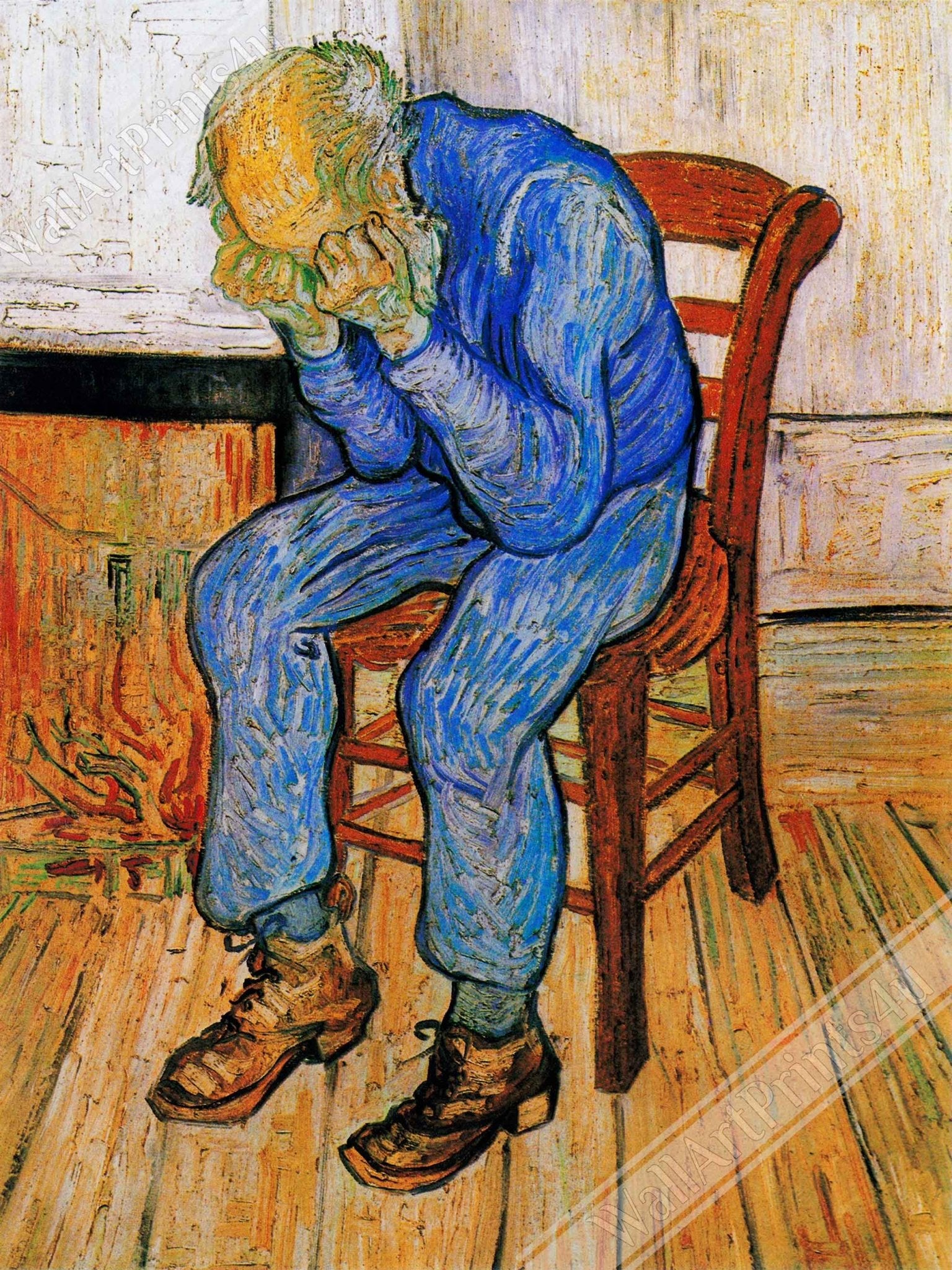 Van Gogh Framed Print, At Eternity's Gate, Sorrowing Old Man - WallArtPrints4U