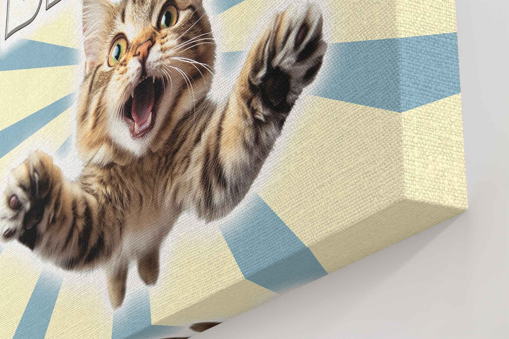Vintage Believe Kitten Canvas Print - Retro Inspirational Cat Art for Wall Decor - WallArtPrints4U