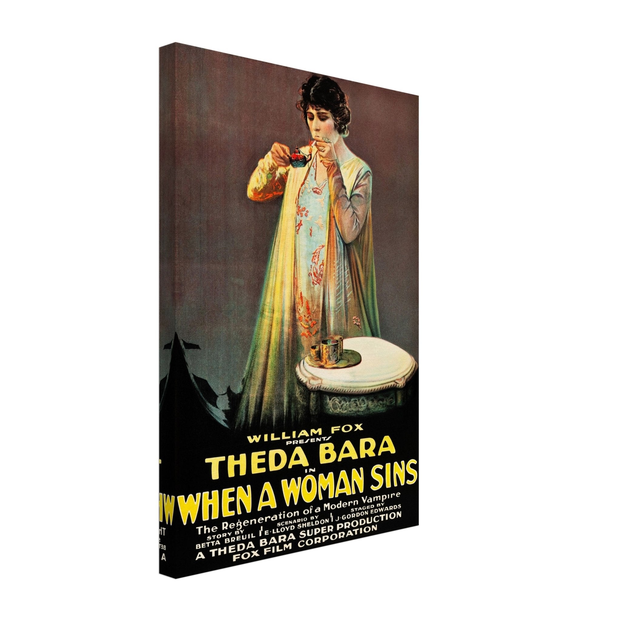 Vintage Theda Bara Canvas, Vintage Movie Photo 1915 When A Woman Sins Theda Bara Canvas Print - WallArtPrints4U