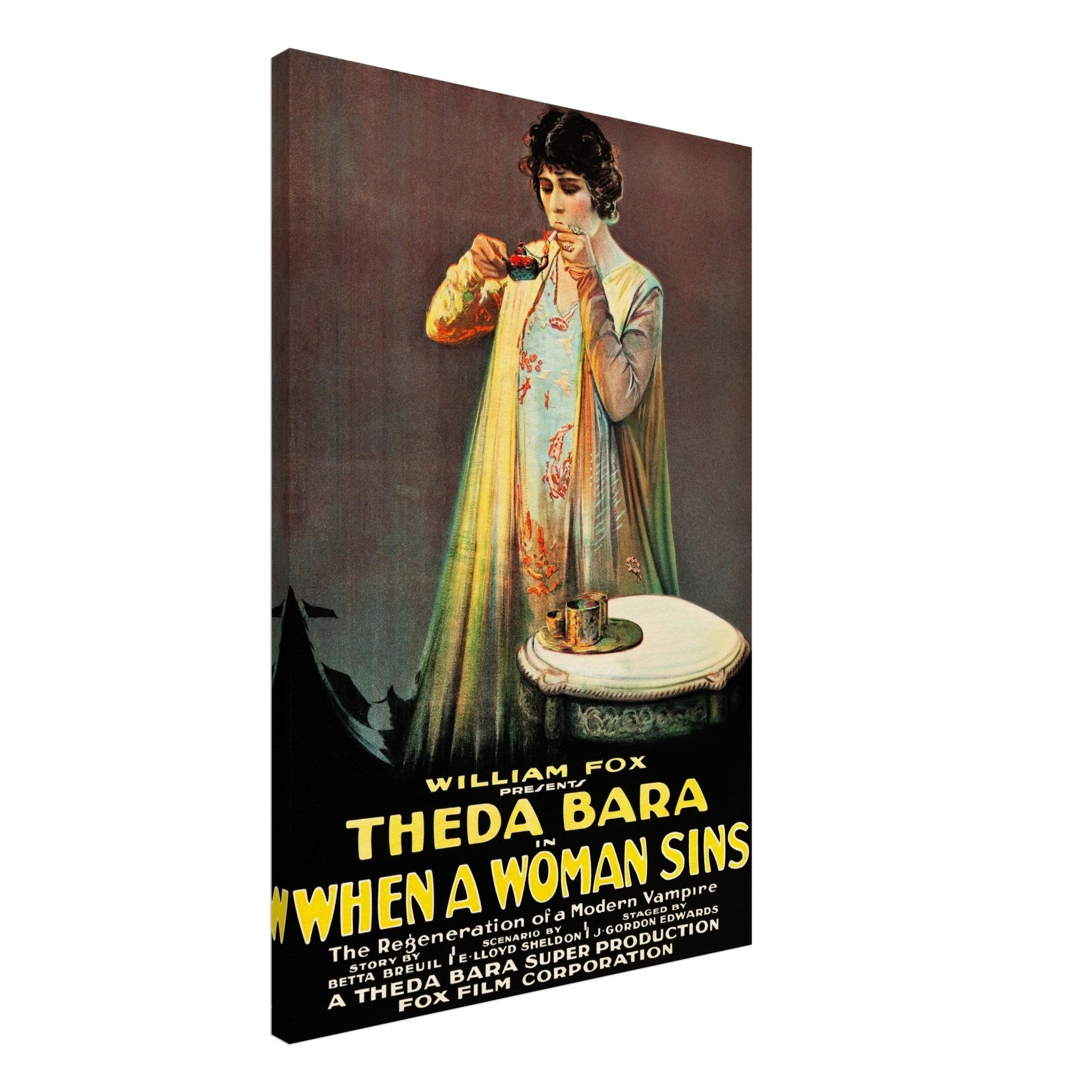 Vintage Theda Bara Canvas, Vintage Movie Photo 1915 When A Woman Sins Theda Bara Canvas Print - WallArtPrints4U