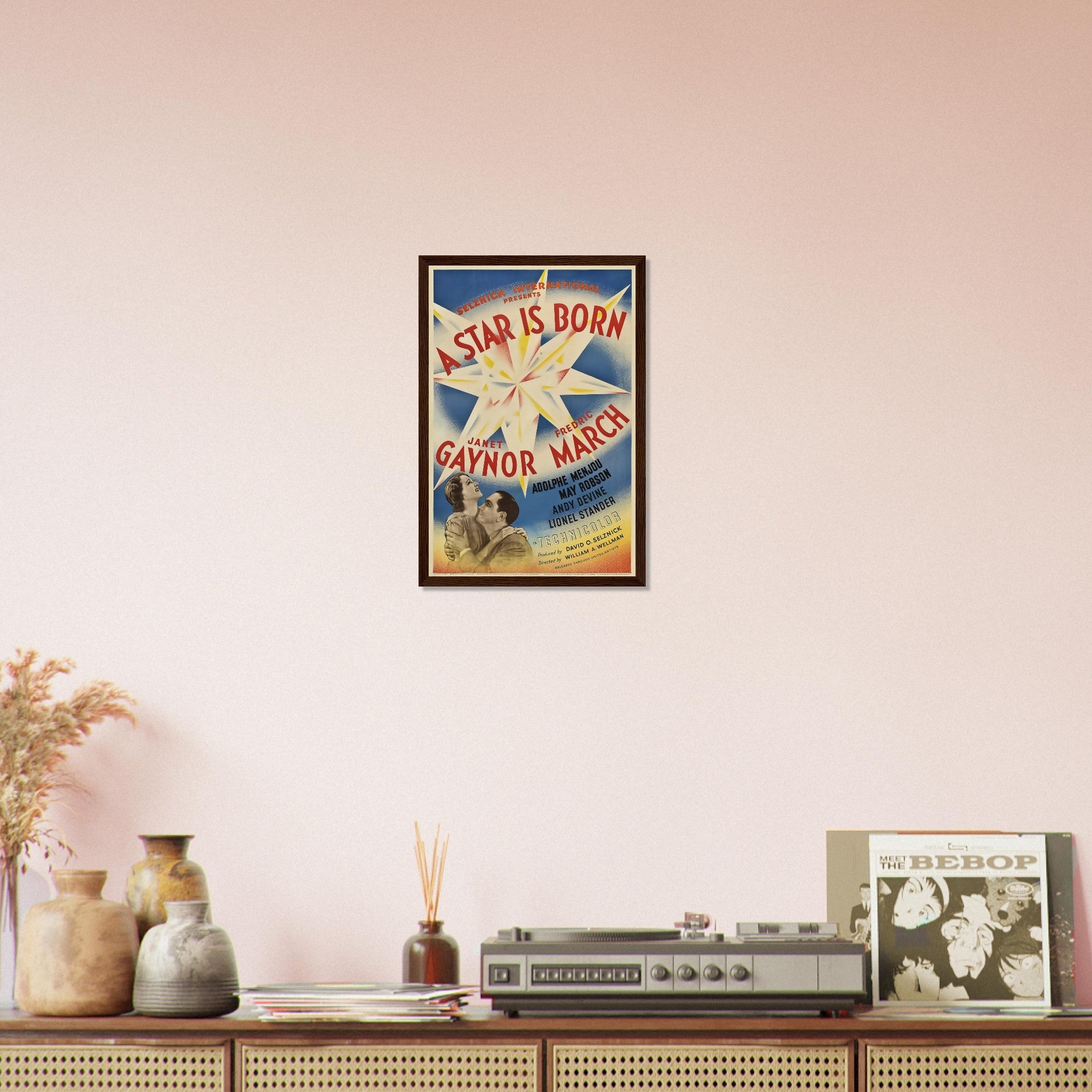 A Star Is Born Framed, Original Movie Framed 1937 Framed Film Art - Janet Gaynor, Fredric March, Adolphe Menjou - WallArtPrints4U