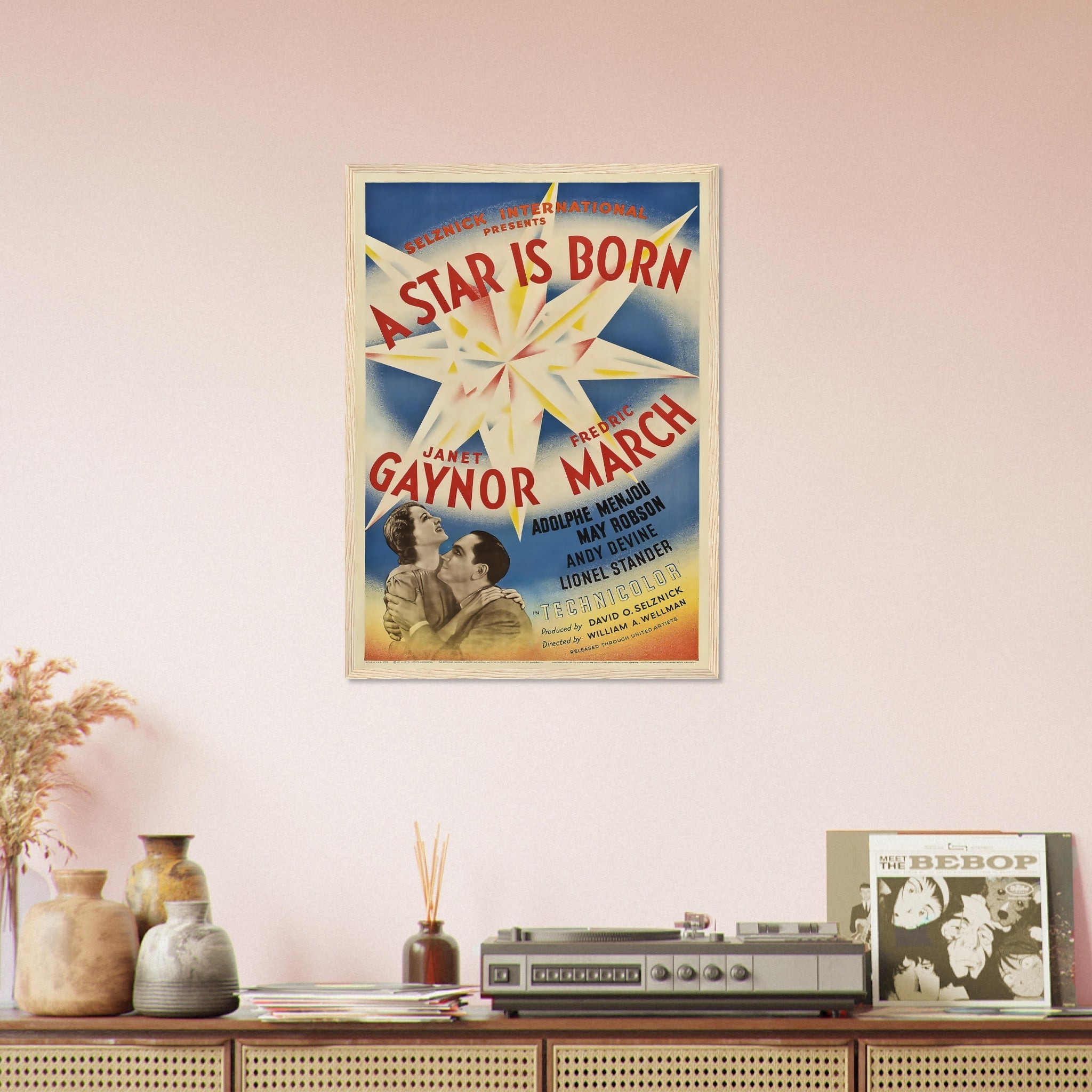 A Star Is Born Framed, Original Movie Framed 1937 Framed Film Art - Janet Gaynor, Fredric March, Adolphe Menjou - WallArtPrints4U