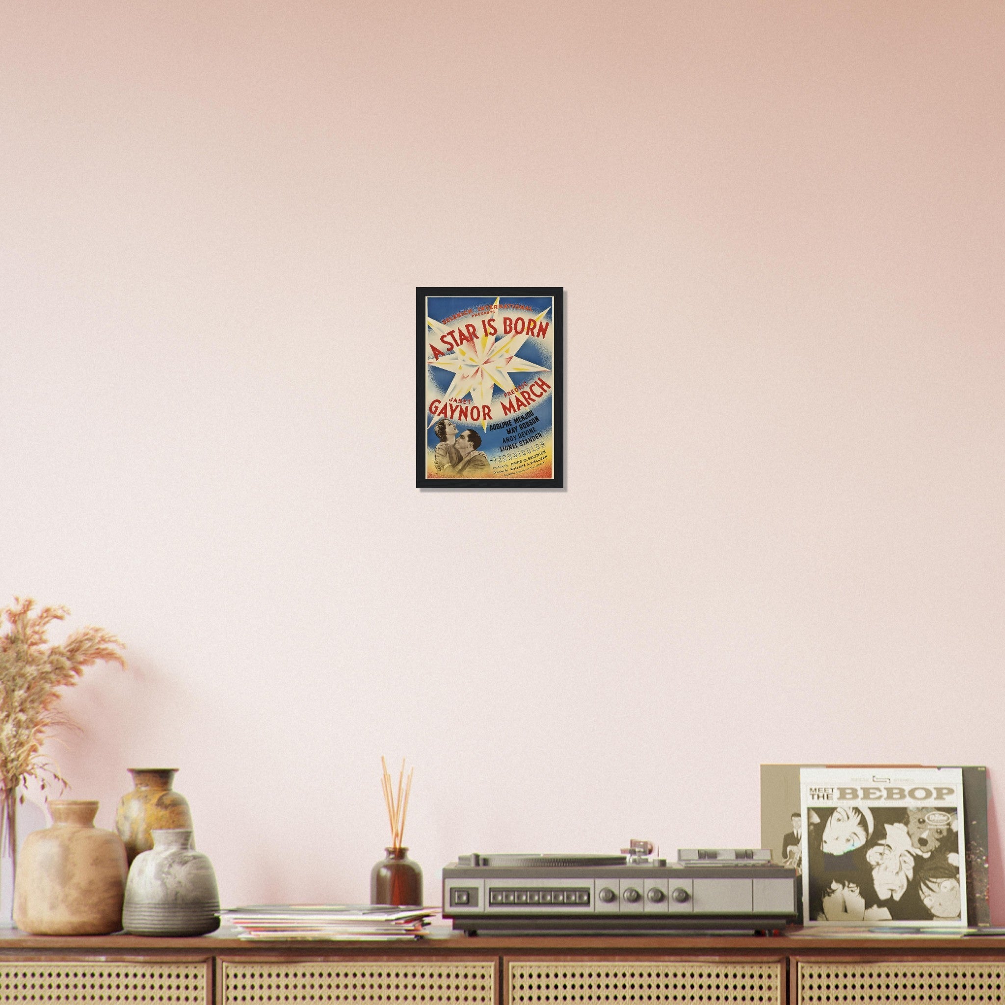 A Star Is Born Framed, Original Movie Framed 1937 Framed Film Art - Janet Gaynor, Fredric March, Adolphe Menjou - WallArtPrints4U