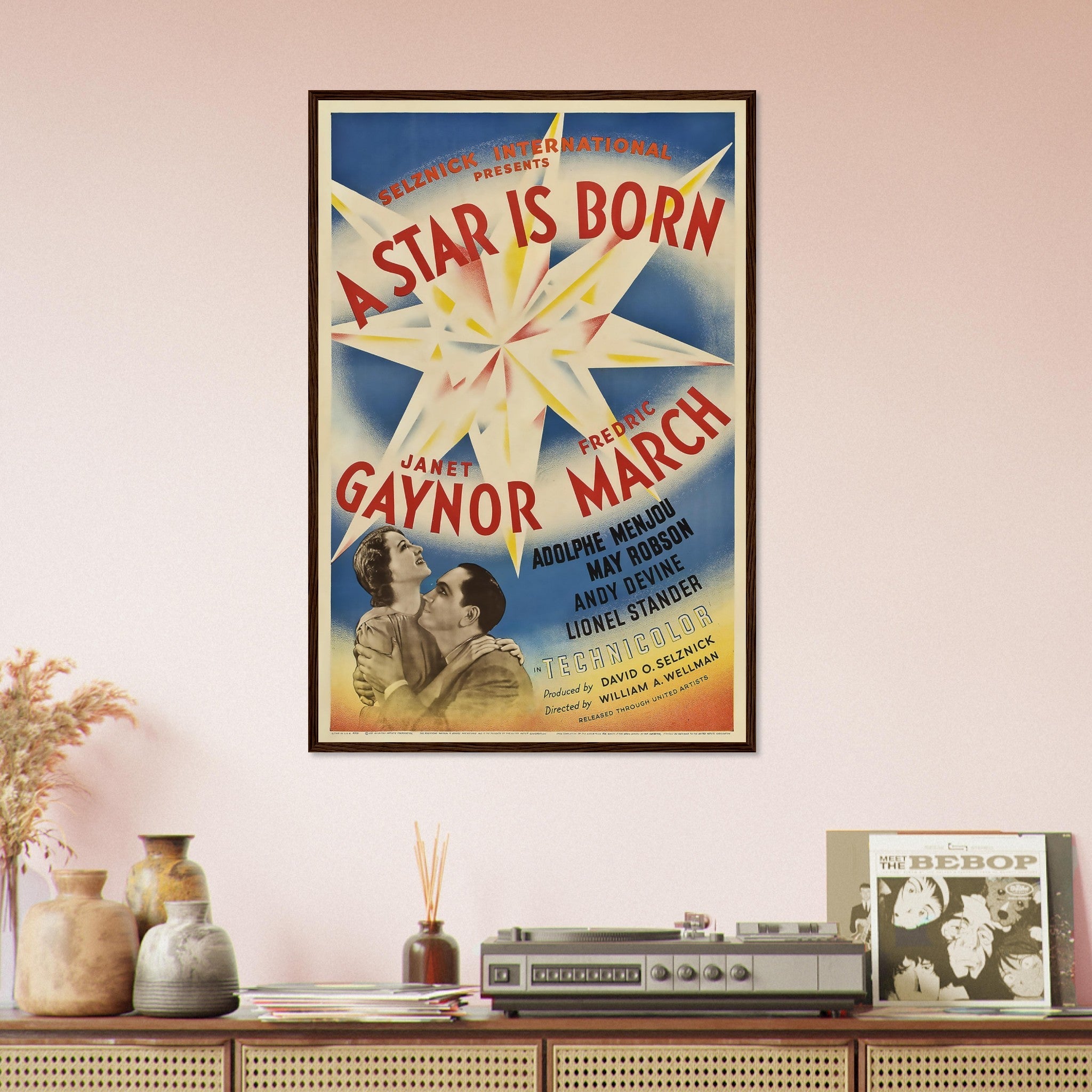 A Star Is Born Framed, Original Movie Framed 1937 Framed Film Art - Janet Gaynor, Fredric March, Adolphe Menjou - WallArtPrints4U