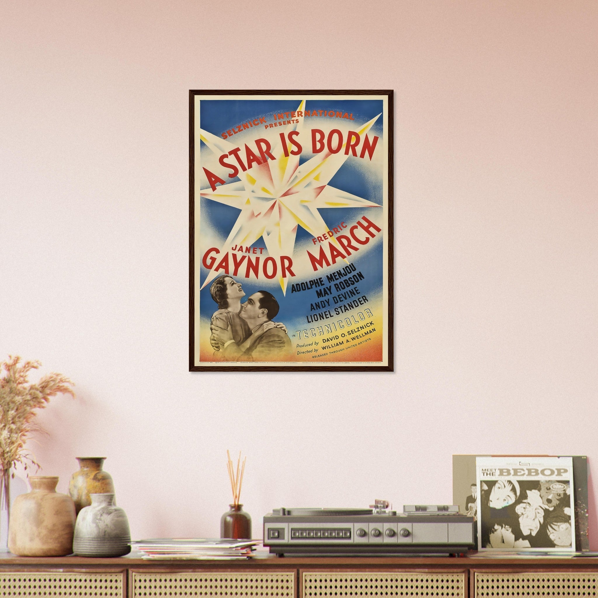 A Star Is Born Framed, Original Movie Framed 1937 Framed Film Art - Janet Gaynor, Fredric March, Adolphe Menjou - WallArtPrints4U