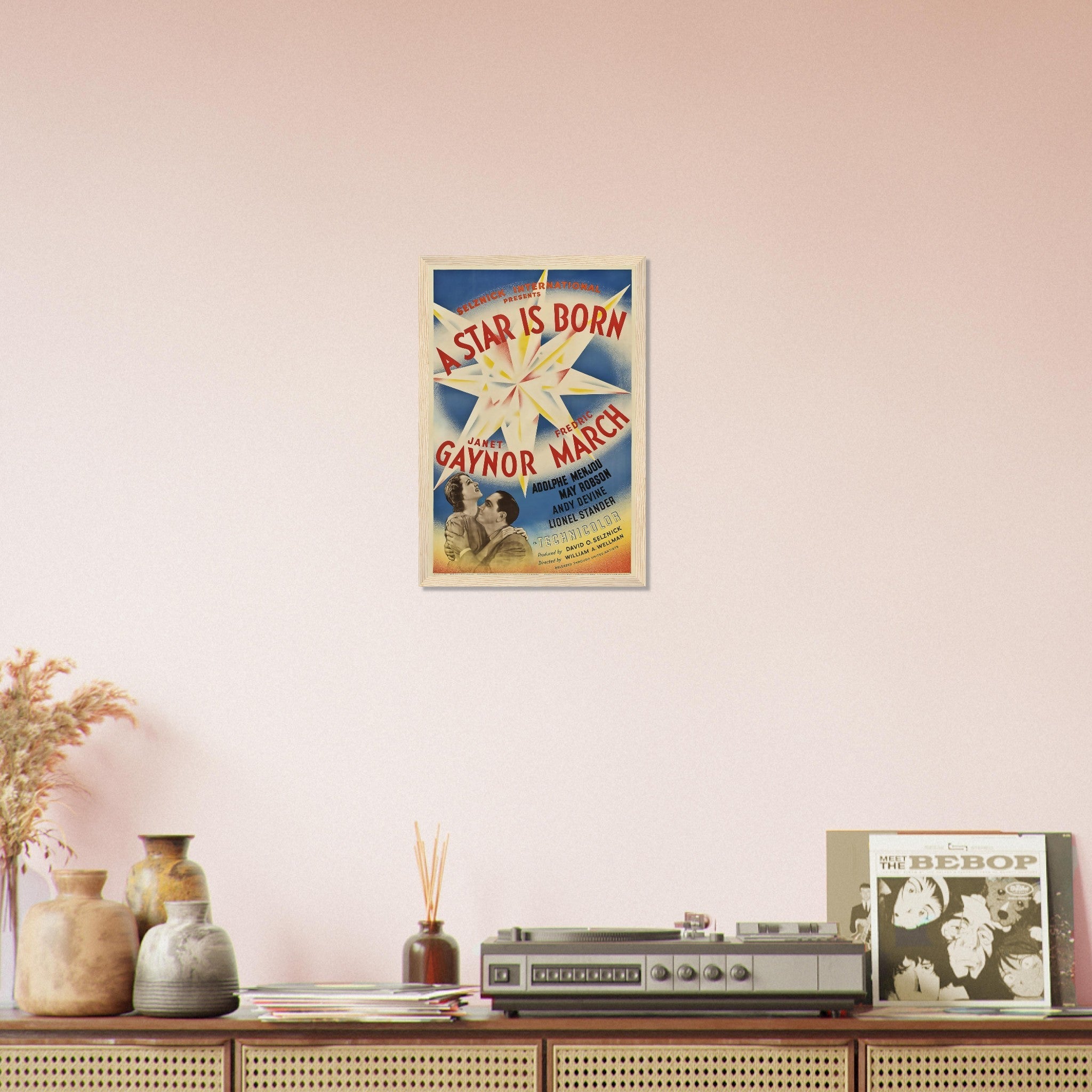 A Star Is Born Framed, Original Movie Framed 1937 Framed Film Art - Janet Gaynor, Fredric March, Adolphe Menjou - WallArtPrints4U