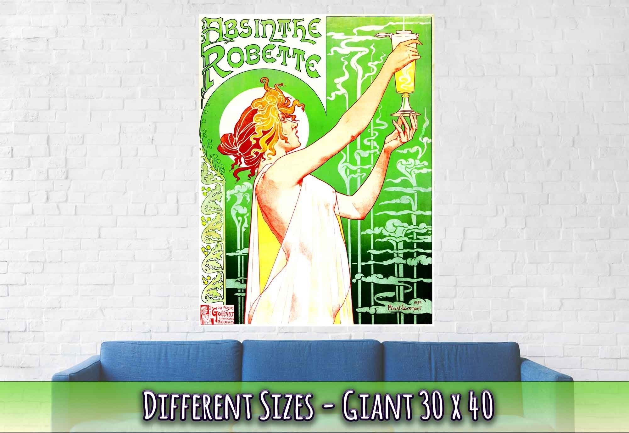 Absinthe Poster - Absinthe Ban - Absinthe Robette Poster Print 1896 - WallArtPrints4U