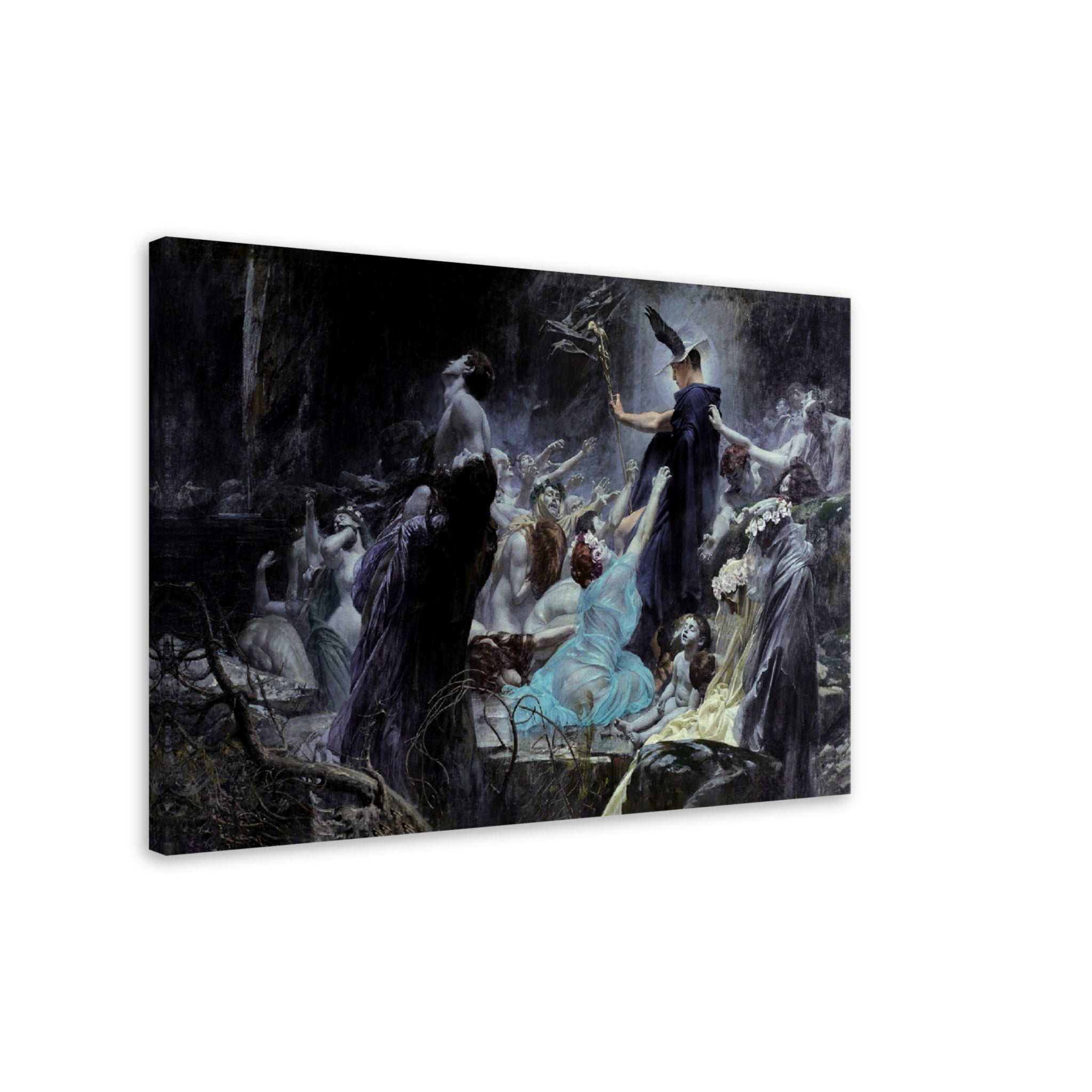 Adolf Hiremy Hirsch Canvas Print, Souls On The Banks Of The Archeron Canvas - WallArtPrints4U