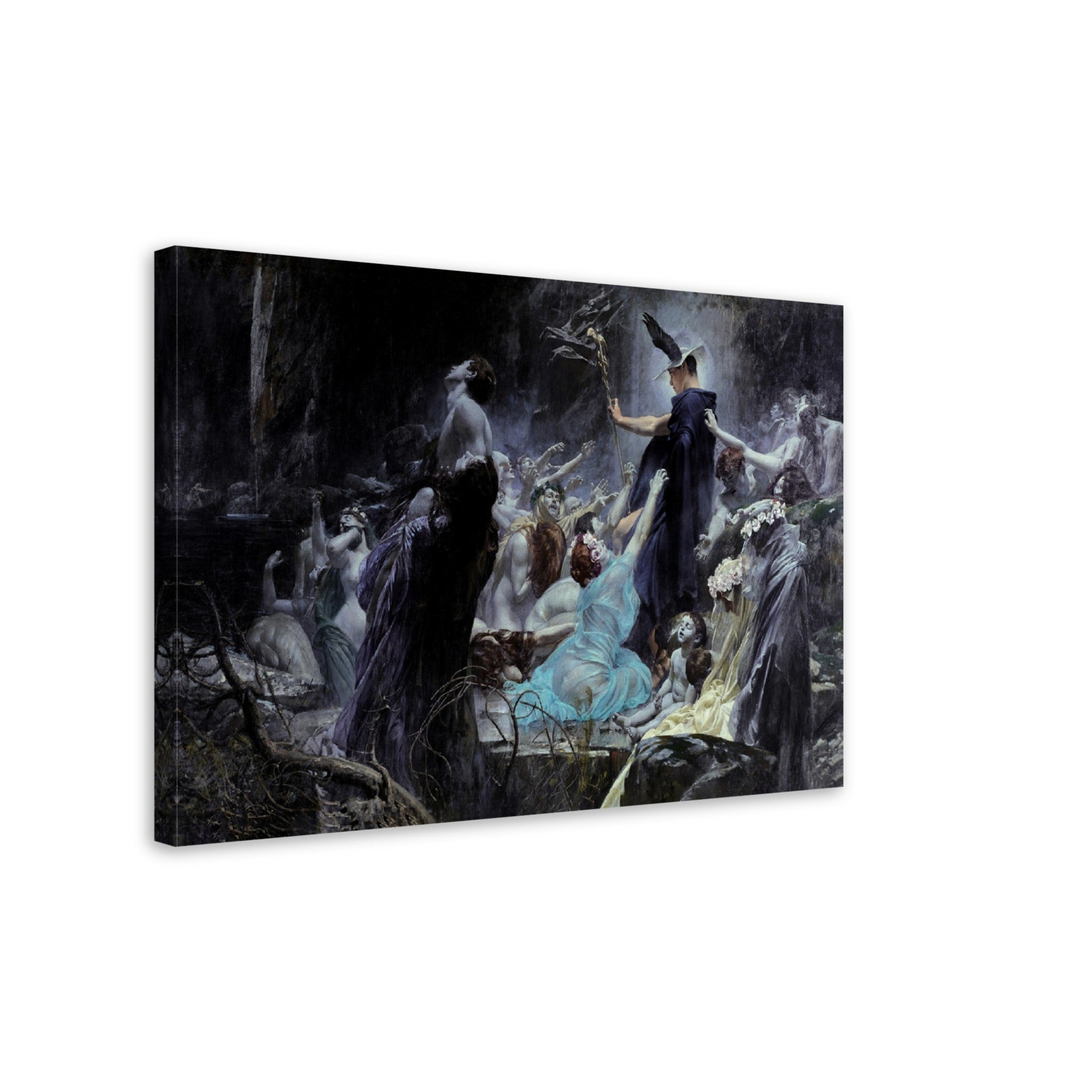 Adolf Hiremy Hirsch Canvas Print, Souls On The Banks Of The Archeron Canvas - WallArtPrints4U