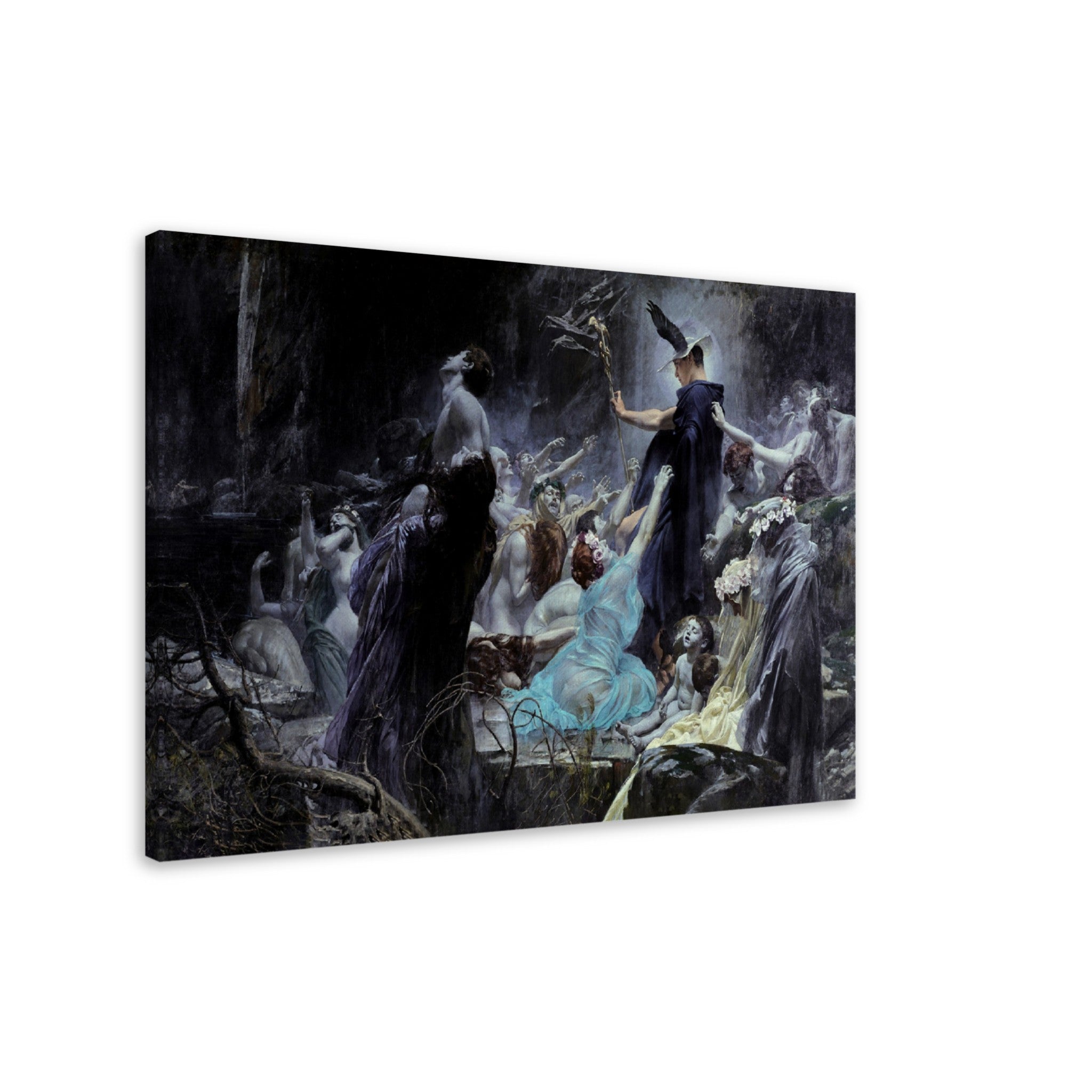 Adolf Hiremy Hirsch Canvas Print, Souls On The Banks Of The Archeron Canvas - WallArtPrints4U