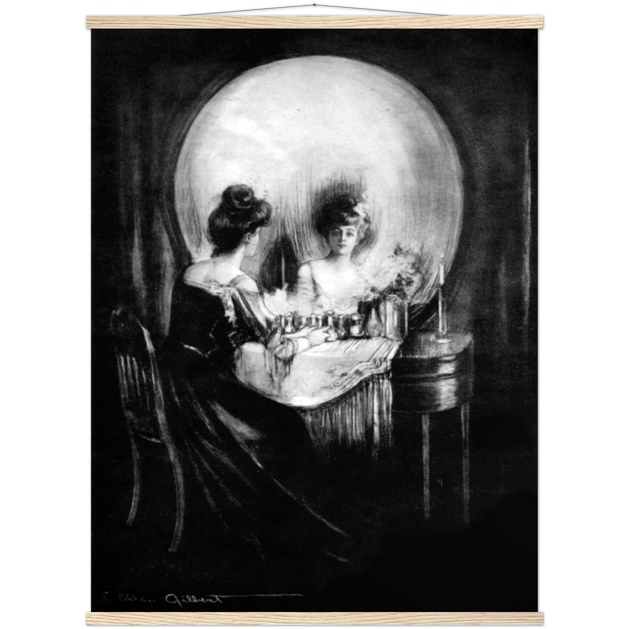 All Is Vanity Poster - Human Skull Illusion Poster - All Is Vanity Print Charles Allan Gilbert - WallArtPrints4U