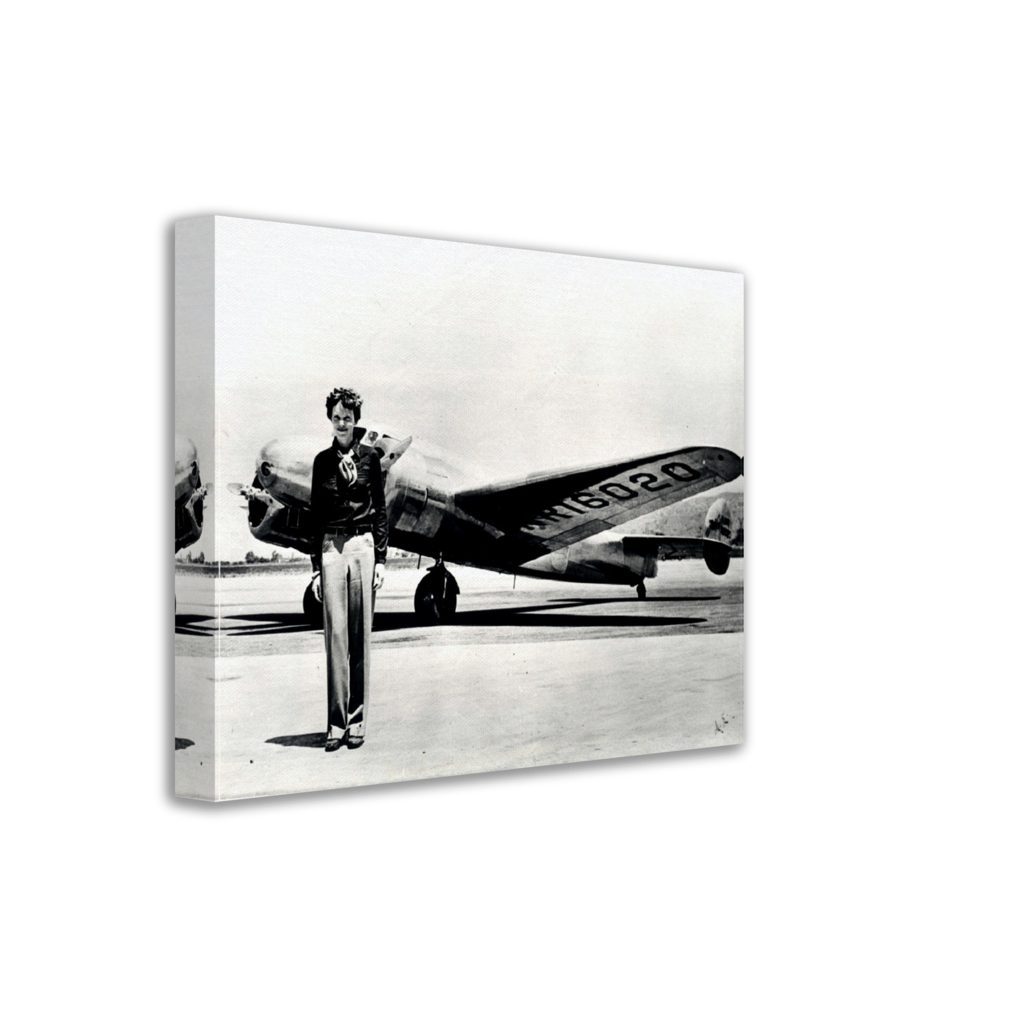 Amelia Earhart Canvas Print, With Plane She Disappeared In, Vintage Photo, Amelia Earhart Print - Legend Of Aviation - WallArtPrints4U