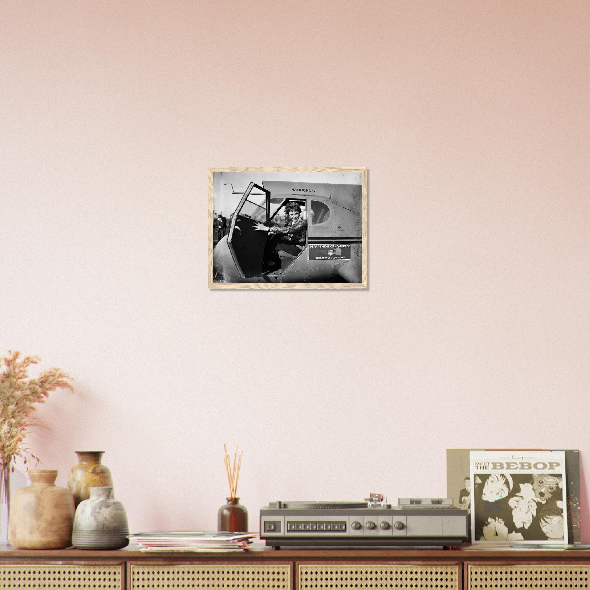 Amelia Earhart Framed, American Aviatrix Author, Vintage Photo Framed Print - WallArtPrints4U