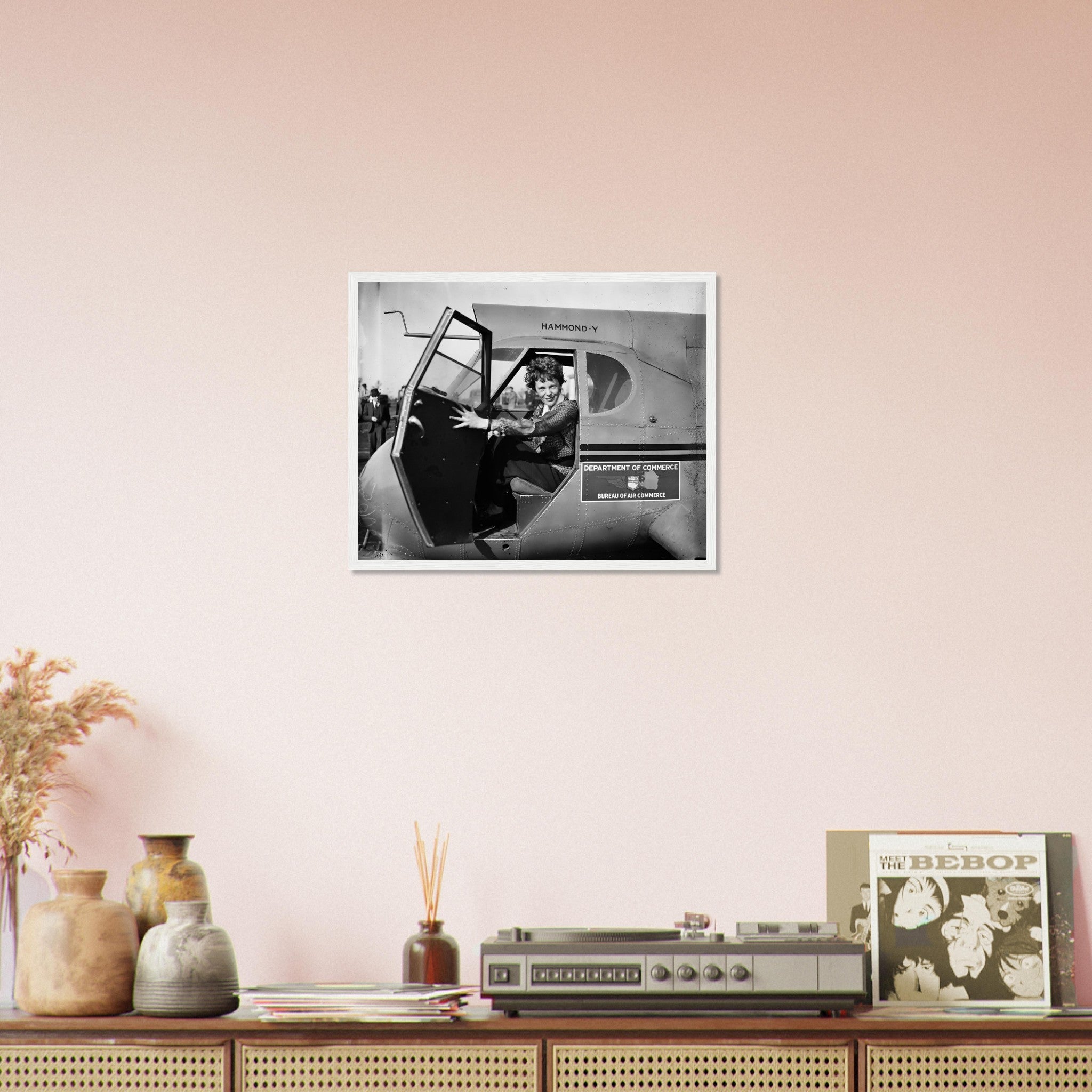 Amelia Earhart Framed, American Aviatrix Author, Vintage Photo Framed Print - WallArtPrints4U