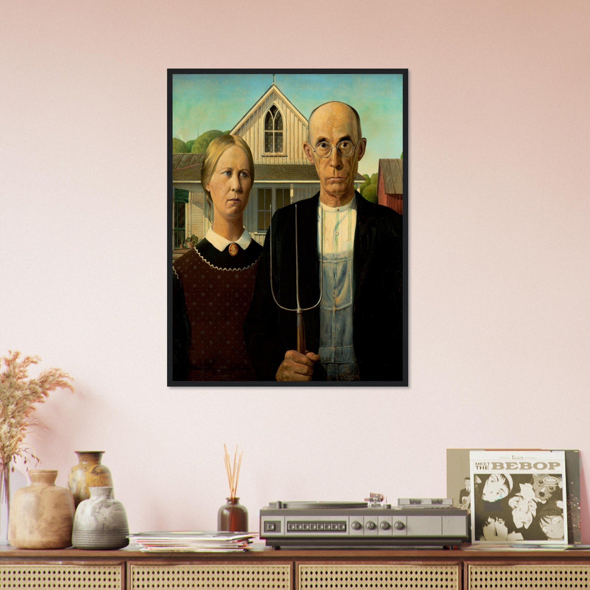 American Gothic Framed, Grant Wood 1930 - American Gothic Framed Print - WallArtPrints4U