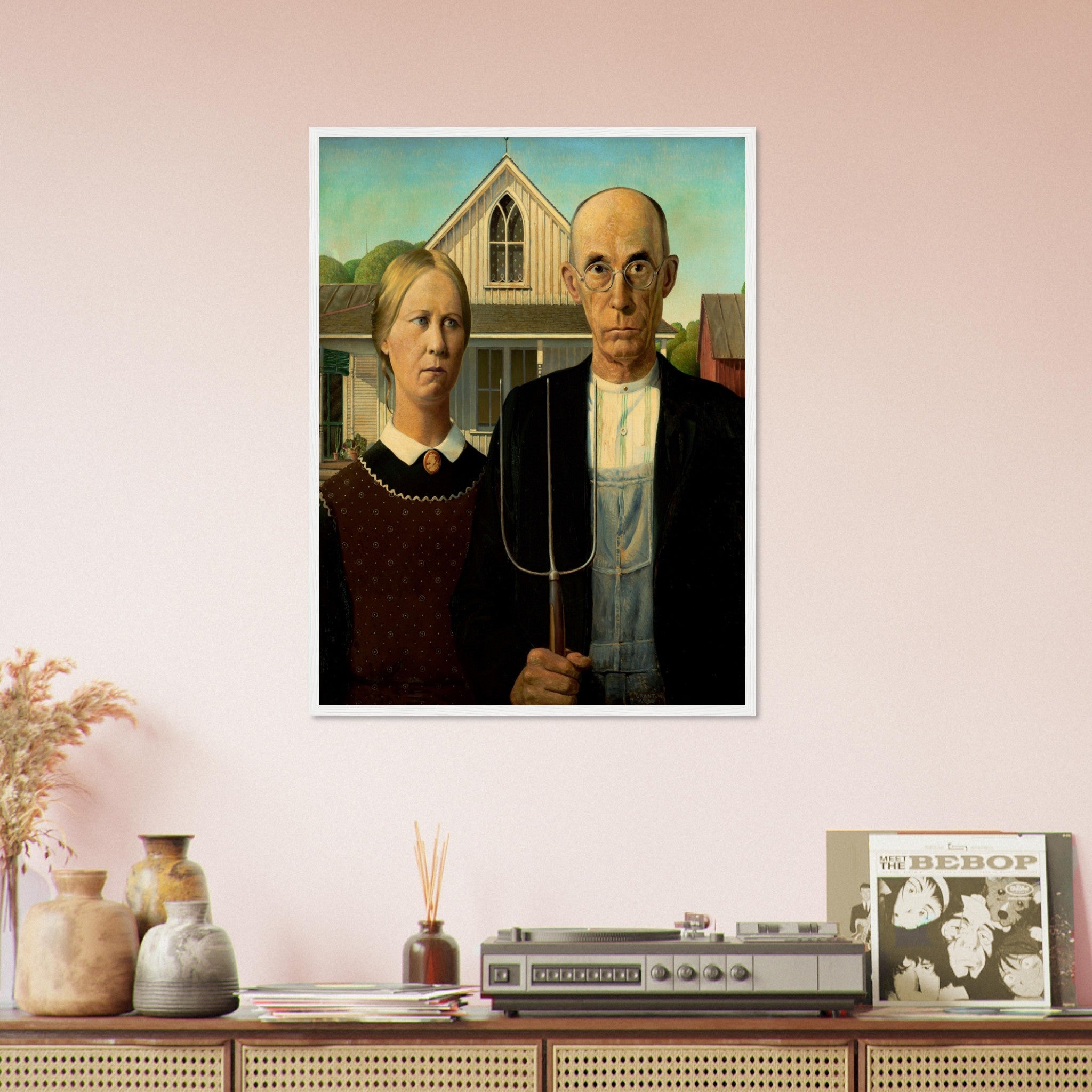 American Gothic Framed, Grant Wood 1930 - American Gothic Framed Print - WallArtPrints4U